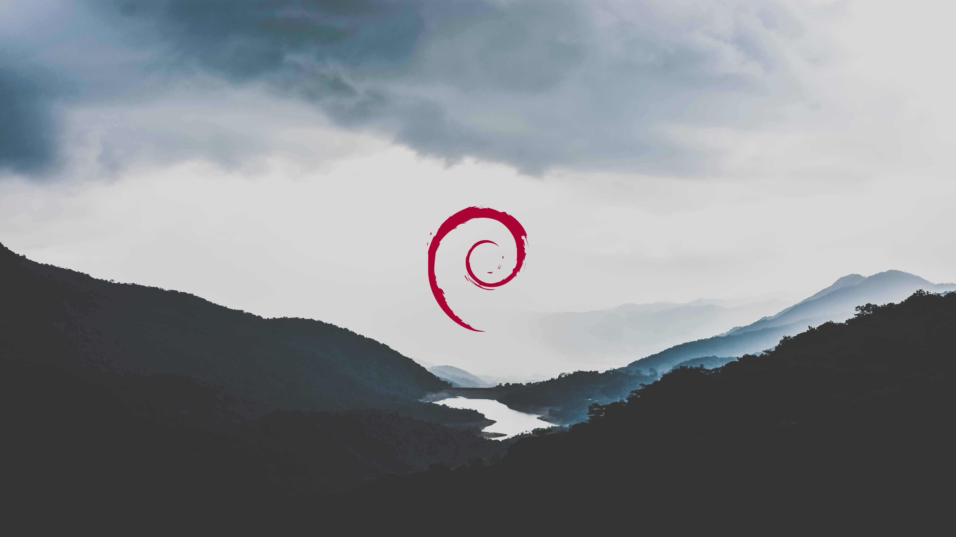 Debian Linux Mountains River Forest Nature 3840x2160