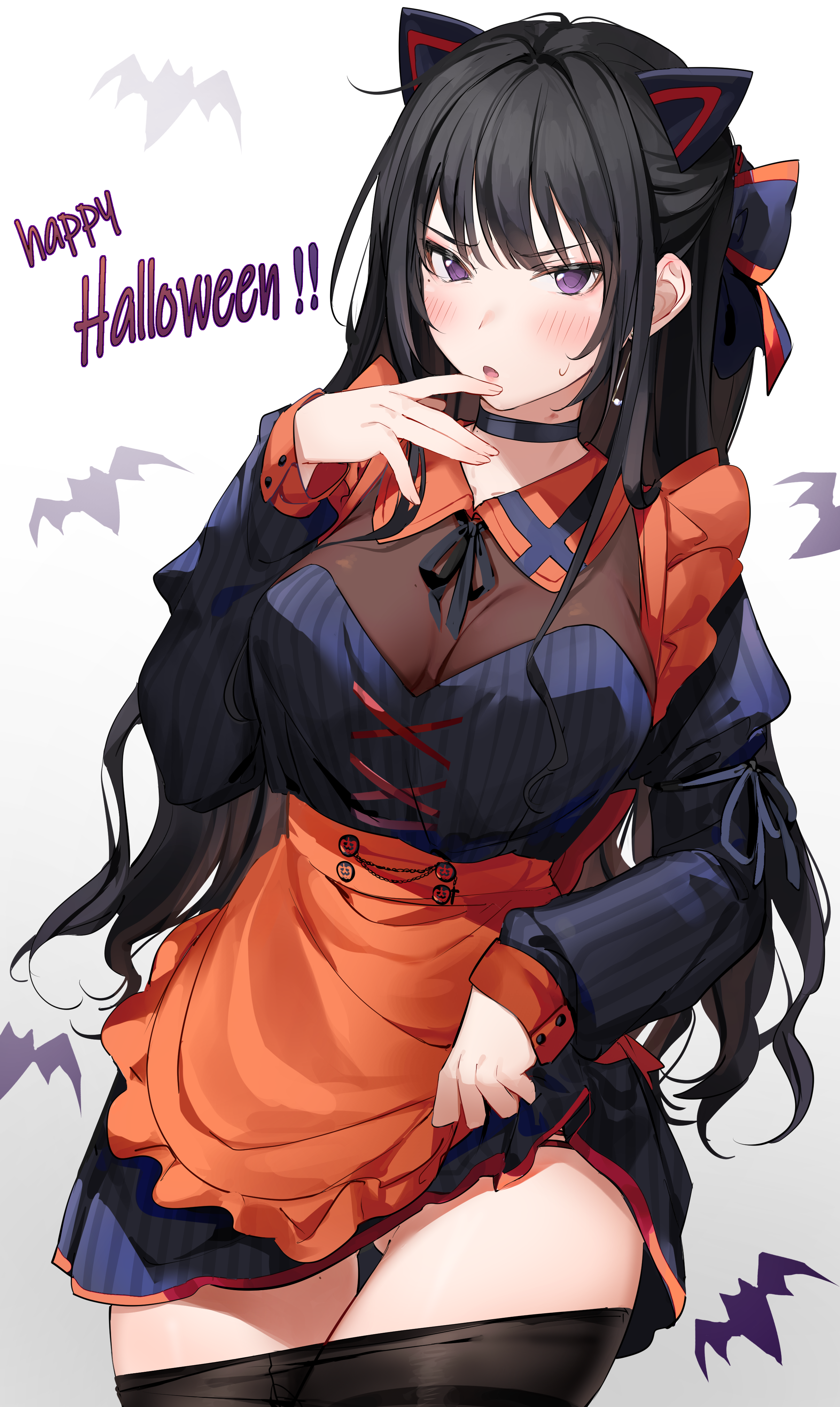 Anime Anime Girls Digital Art Artwork 2D Portrait Display Vertical Halloween Xretakex 2412x4037