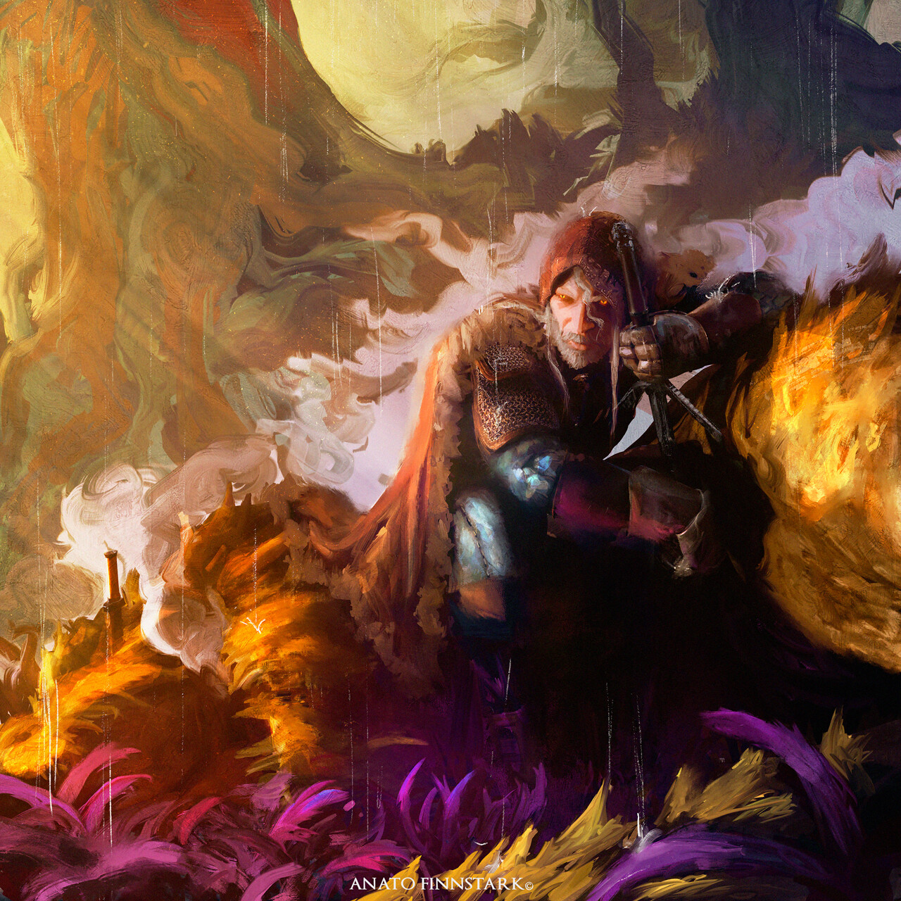Fantasy Art Artwork Illustration Anato Finnstark The Witcher Geralt Of Rivia 1280x1280
