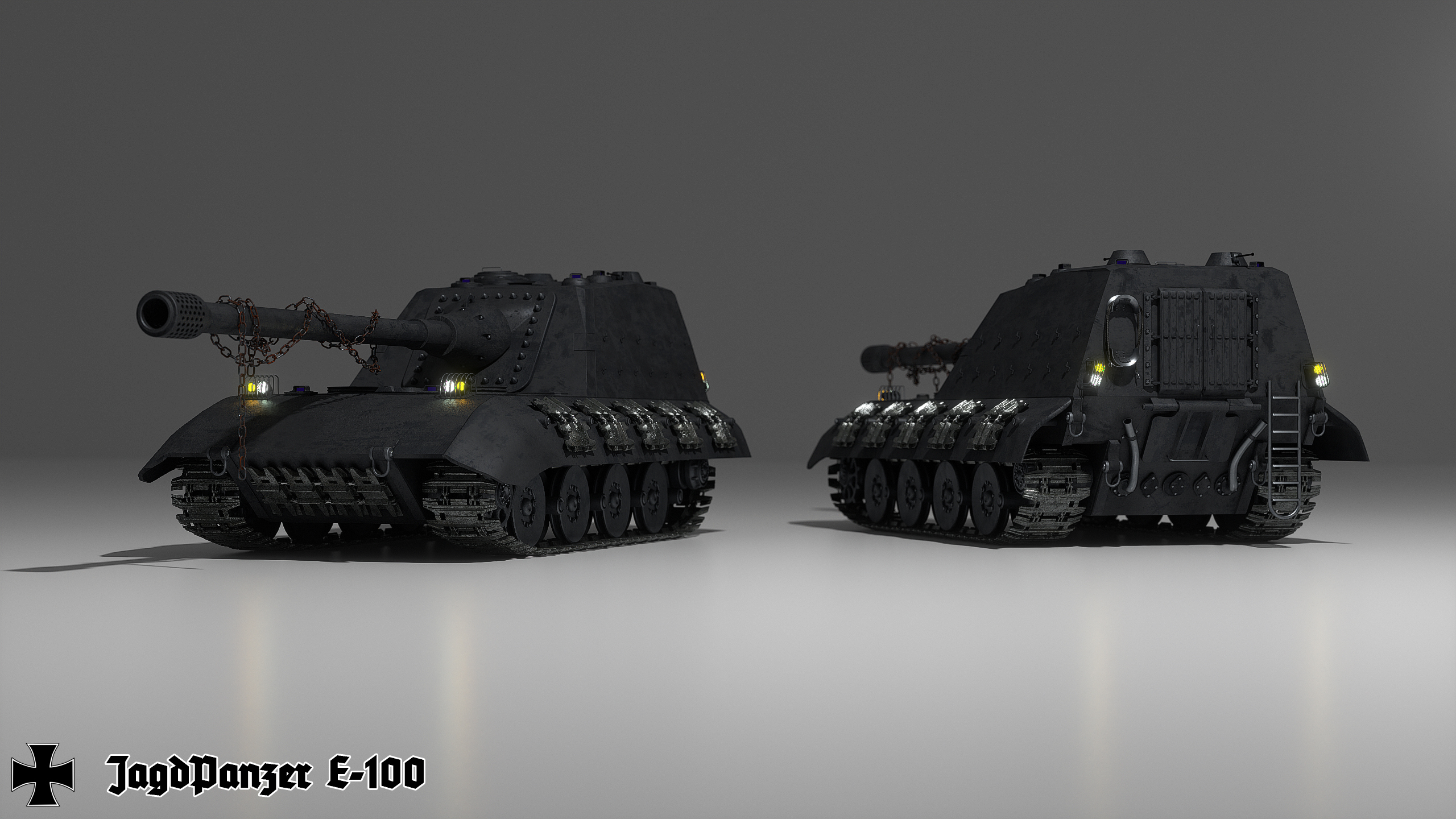 Jagdpanzer E 100 Military Vehicle Tank World War Ii German Army Lights Steel Armor 3D CGi Digital Re 2560x1440