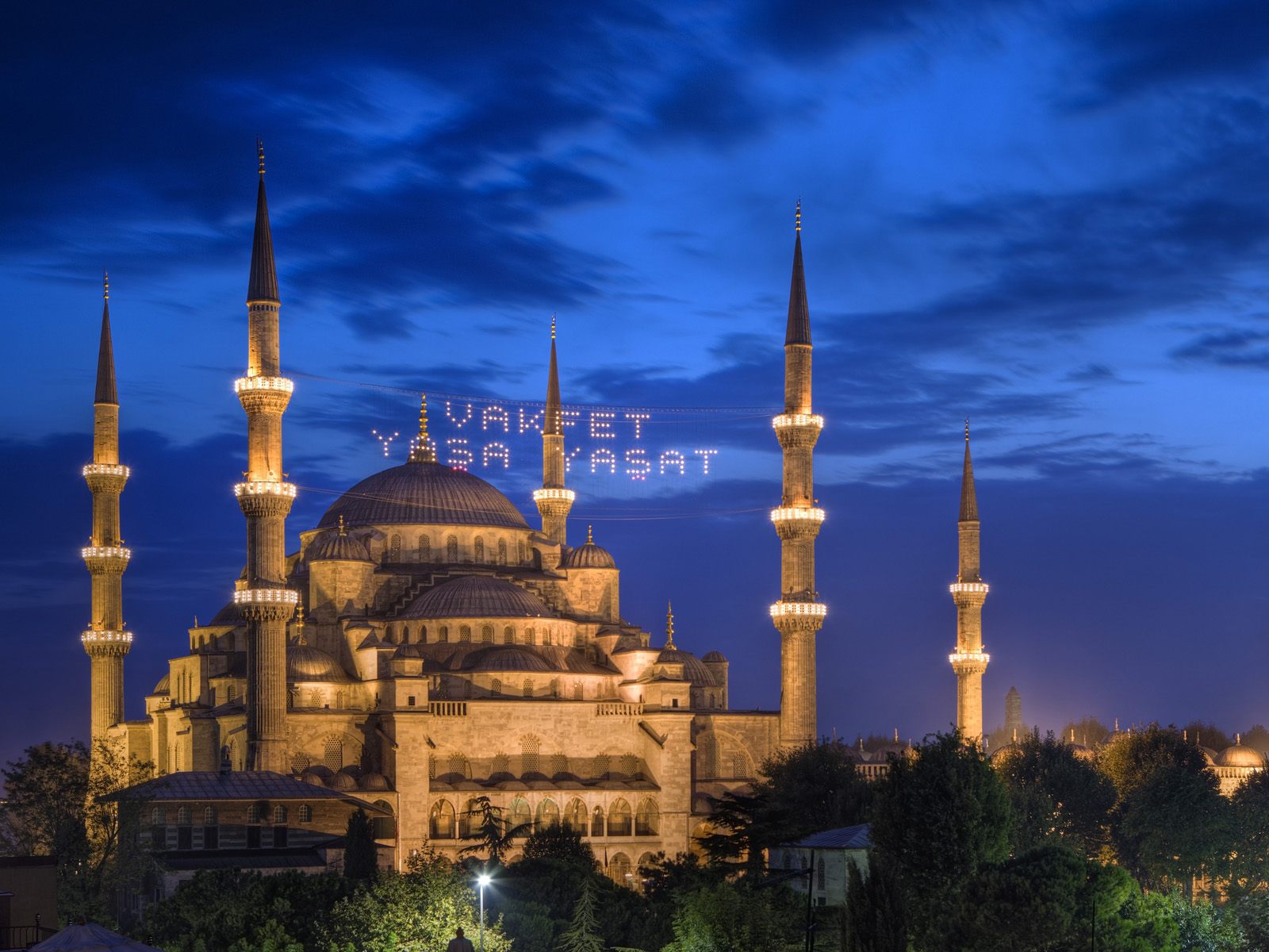 Architecture Hagia Sophia Mosque Night Turkey 1600x1200