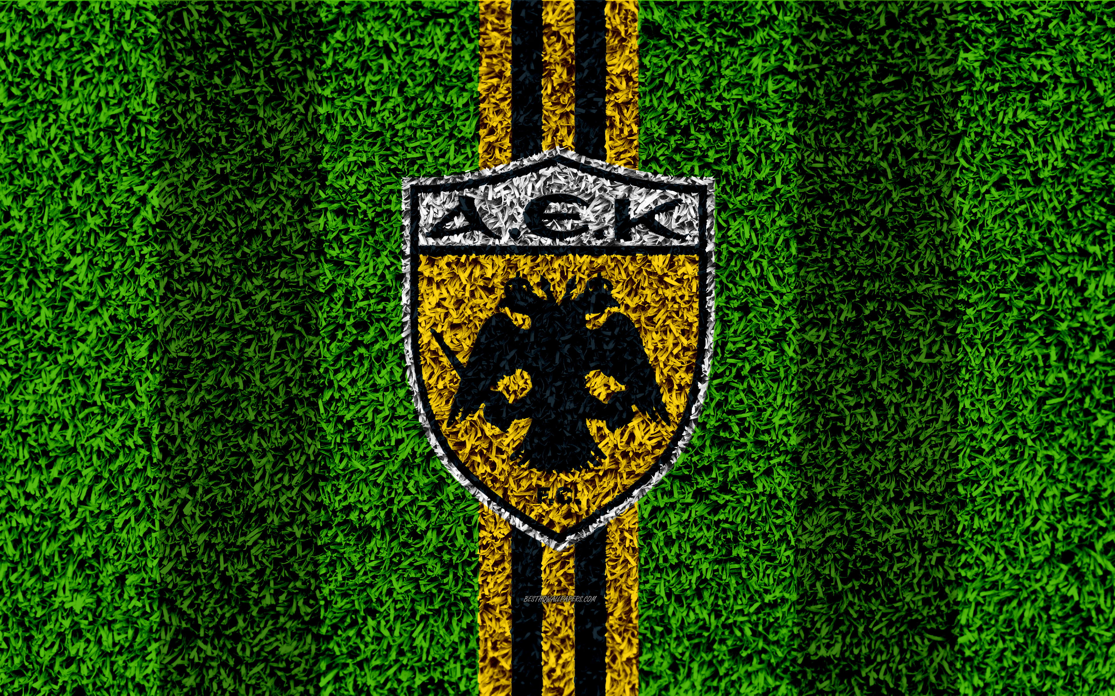 Aek Athens F C Emblem Logo Soccer 3840x2400