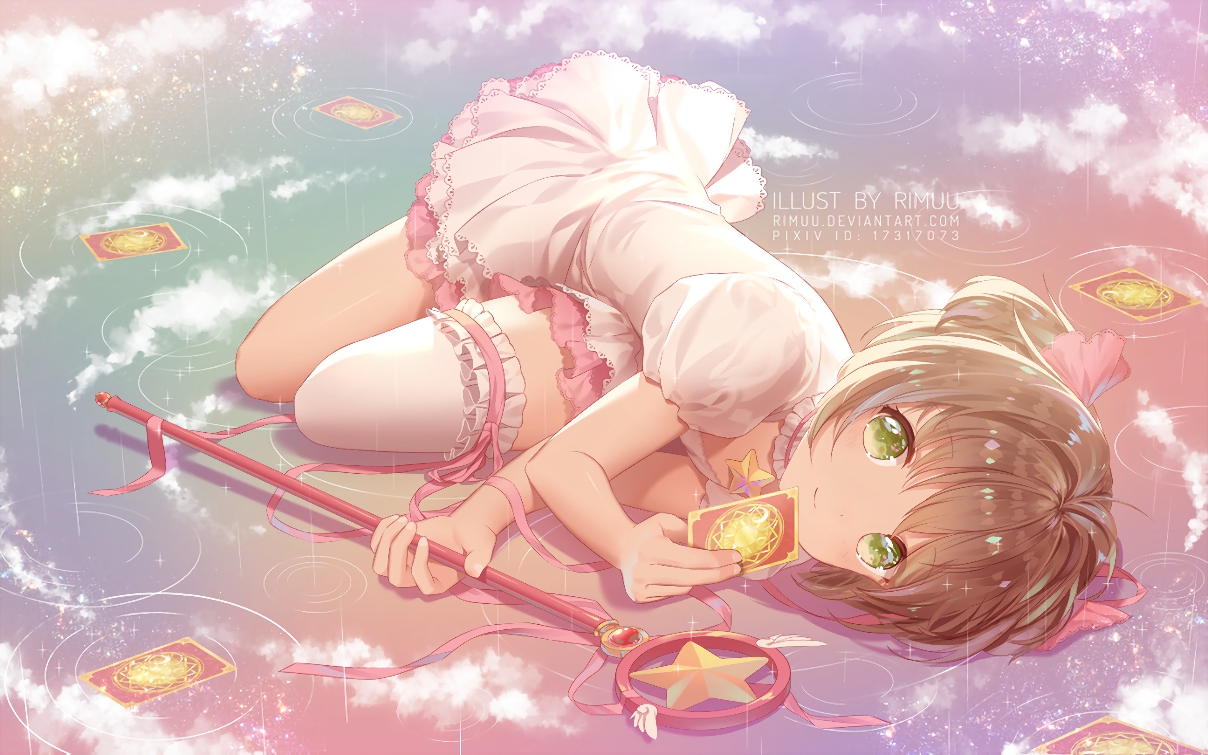 Rimuu Anime Girls Cardcaptor Sakura Kinomoto Sakura Green Eyes Brunette 4096x2560