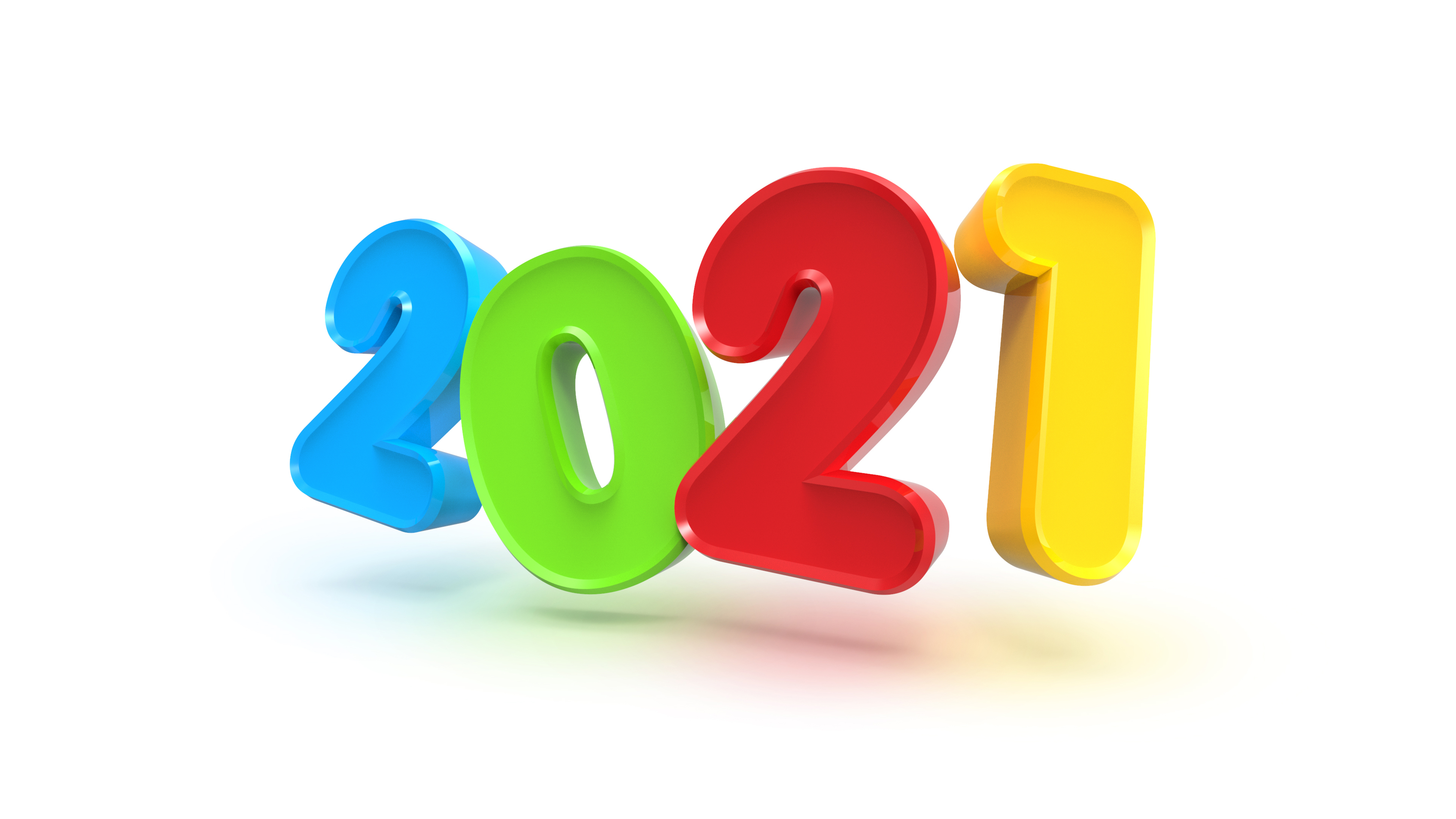 Typography Simple Background Numbers 3D New Year 3840x2160