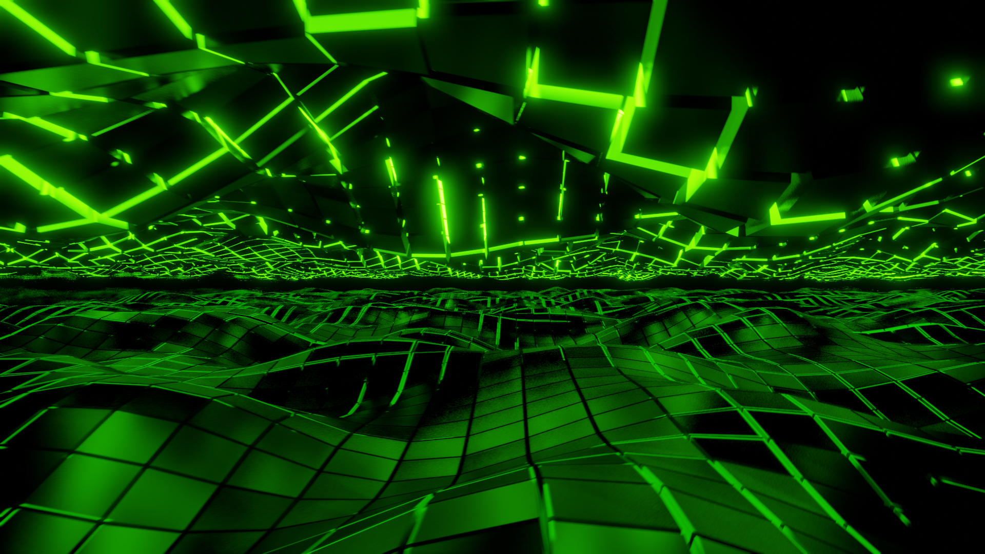 Blender Abstract 3D Abstract 3D Graphics Green 1920x1080