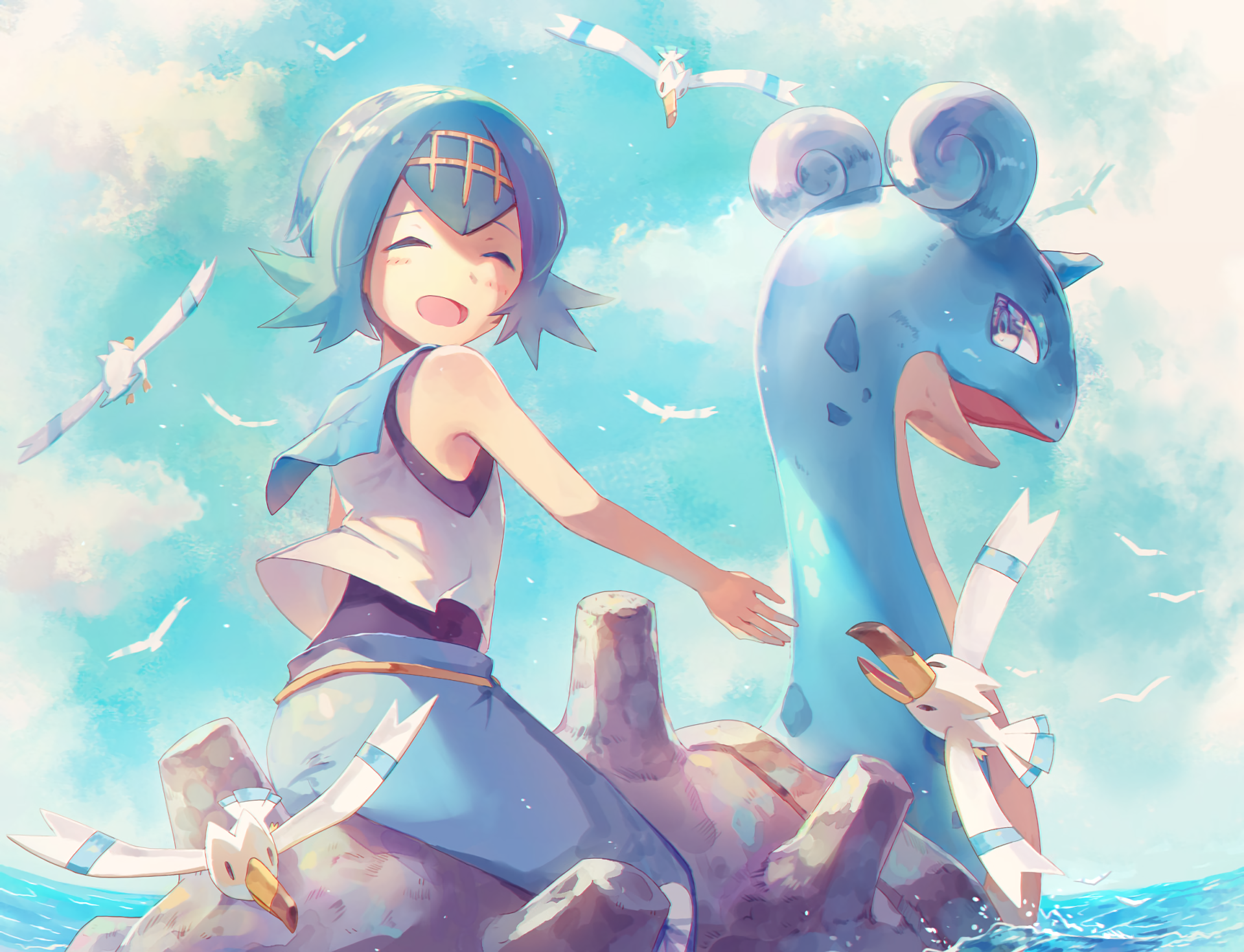 Lana Pokemon Lapras Pokemon Wingull Pokemon 1920x1470