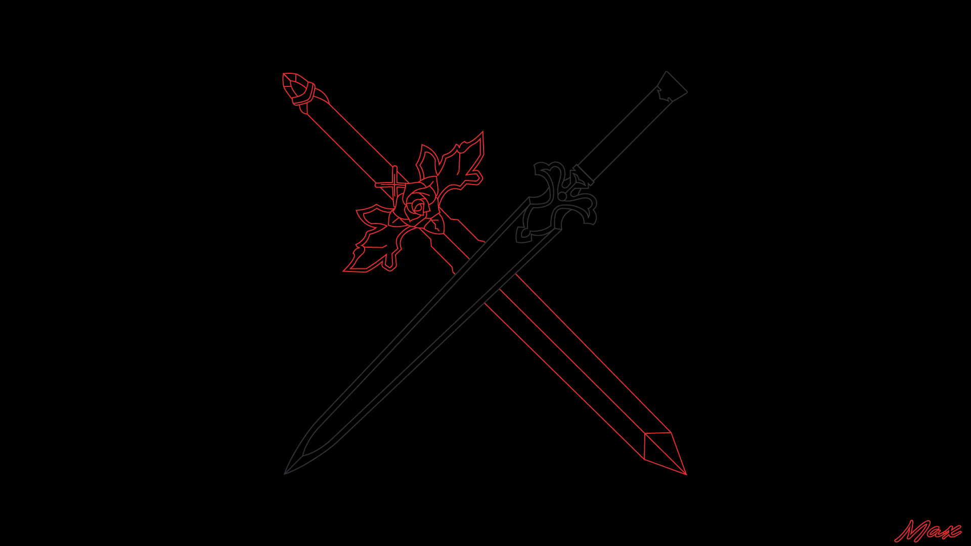 Night Sky Sword Sword Art Online Red Rose Sword Sword Art Online 1920x1080