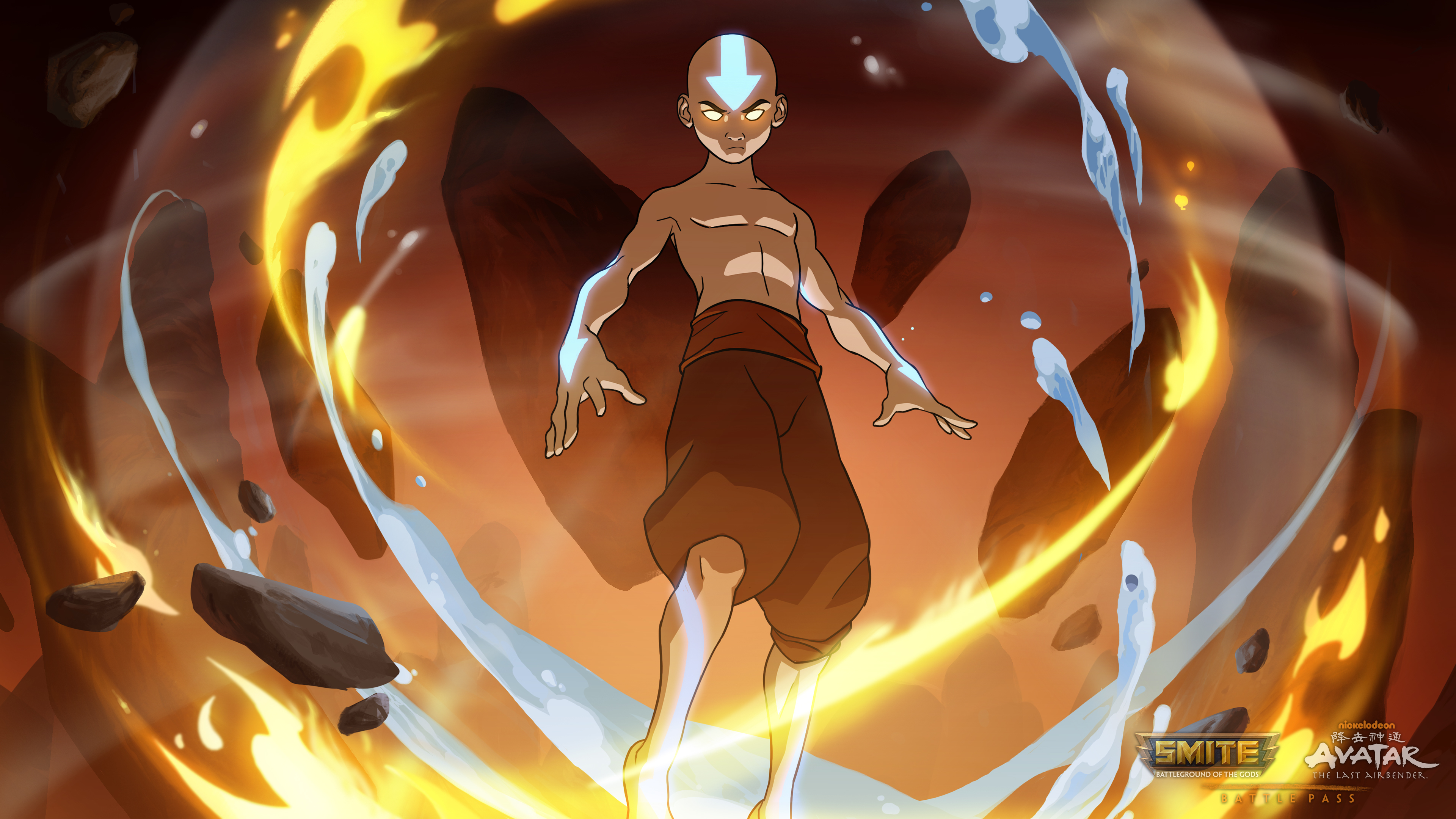 Aang Avatar Boy Merlin Smite 3840x2160