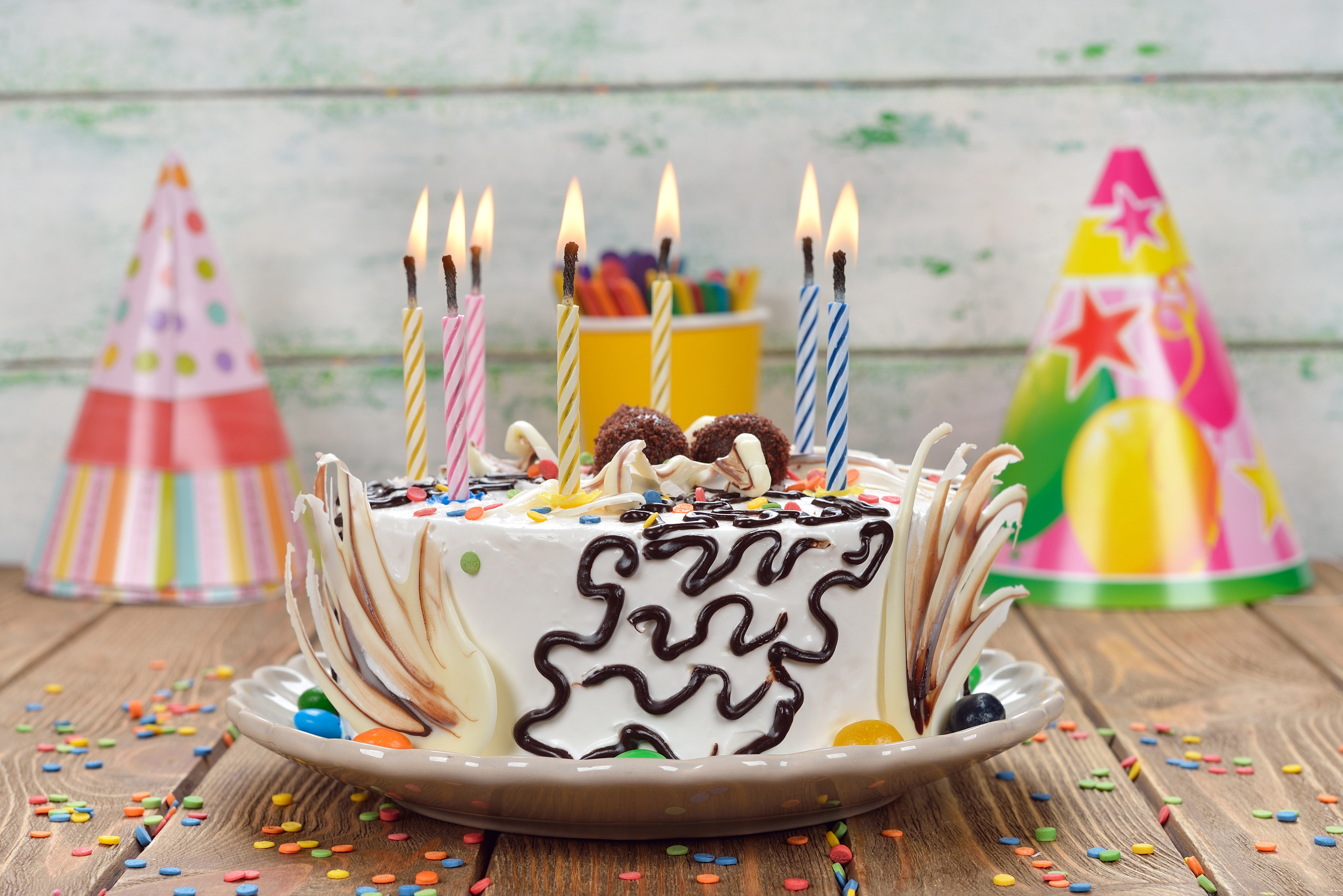 Birthday Cake Candle Party Pastry 6750x4506