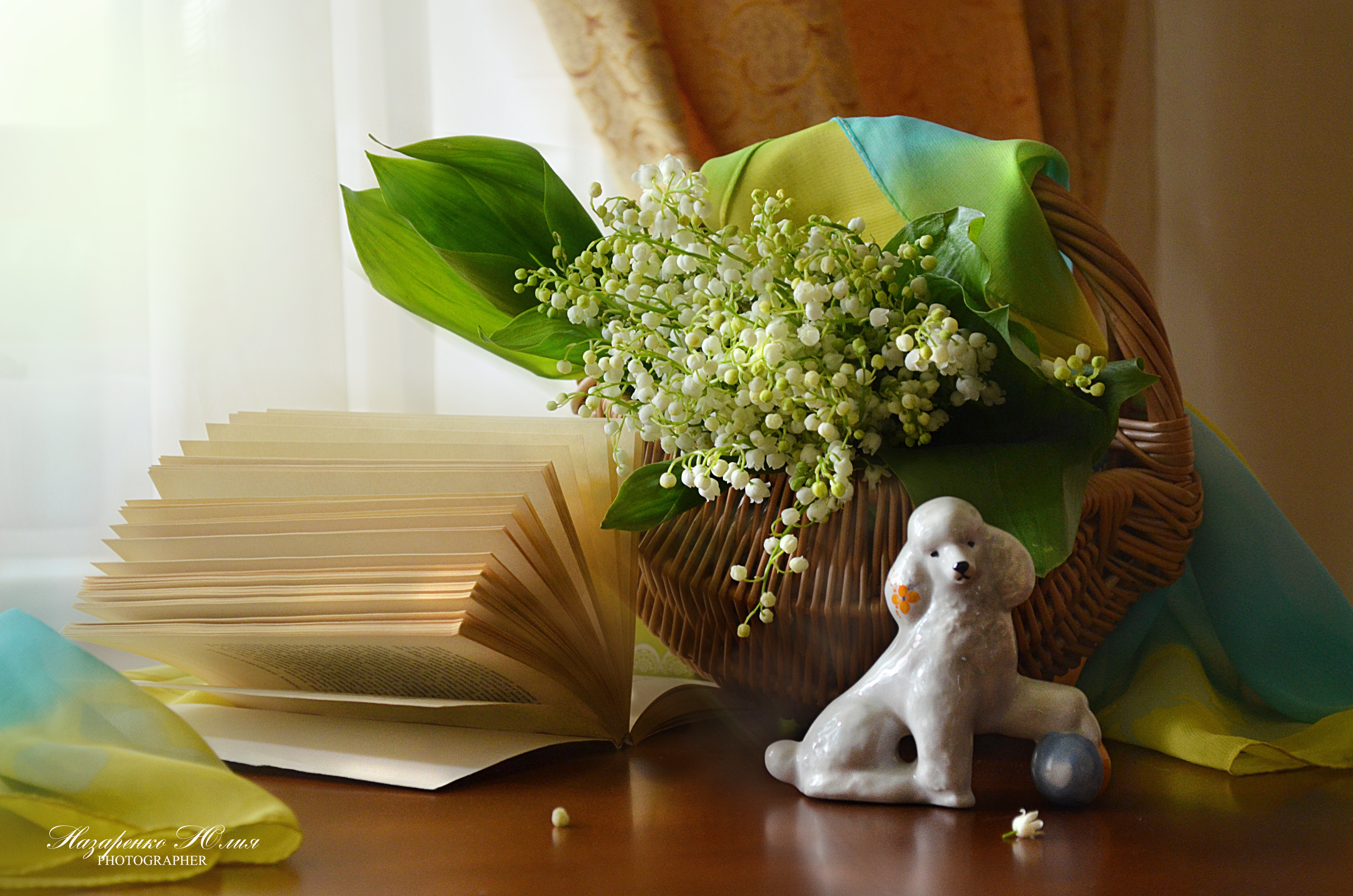 Basket Book Bouquet Dog Figurine Lily Of The Valley Poodle Still Life 4928x3264