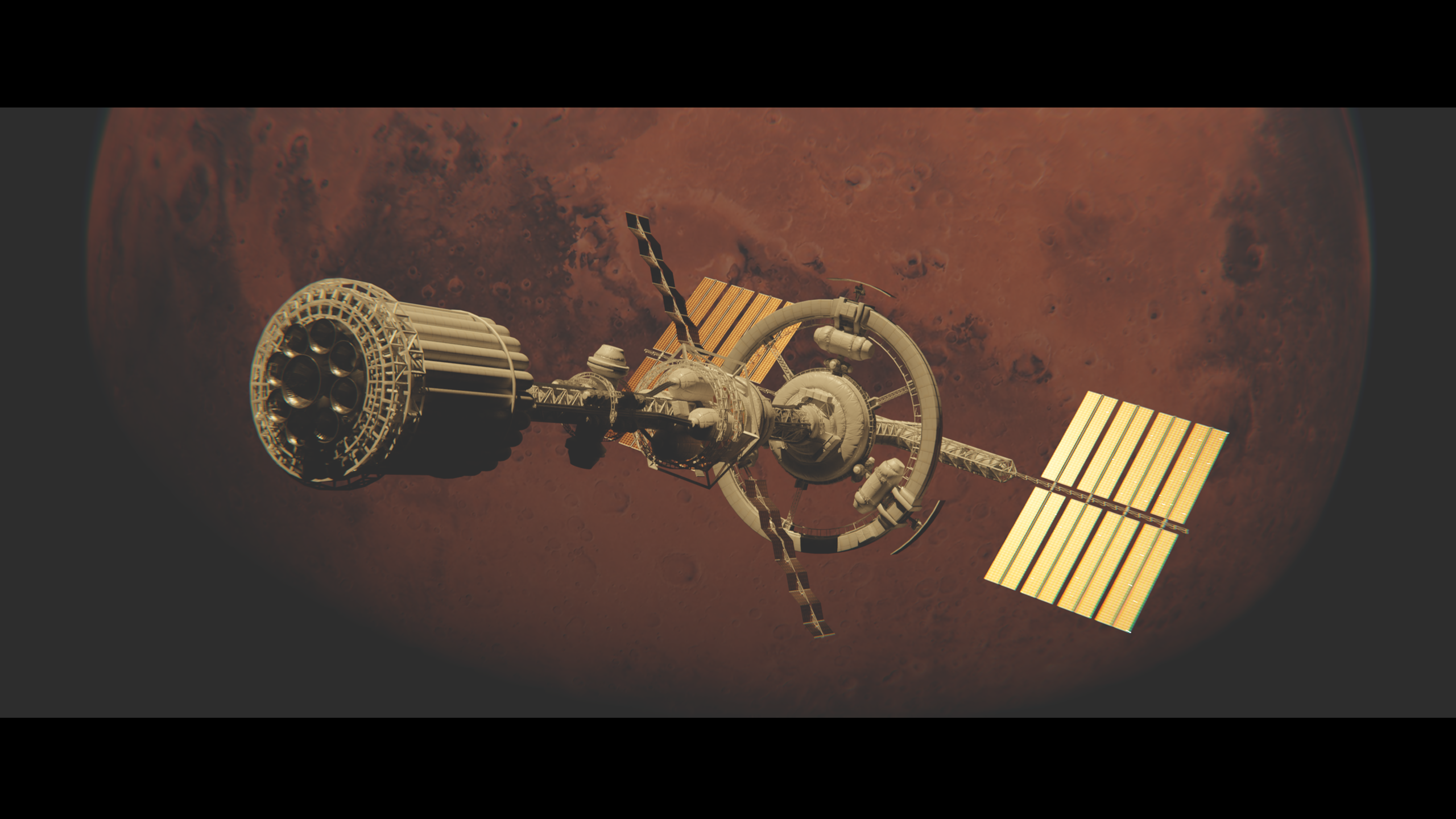 Space Mars Spaceship Planet 3D Graphics CGi Digital 2560x1440