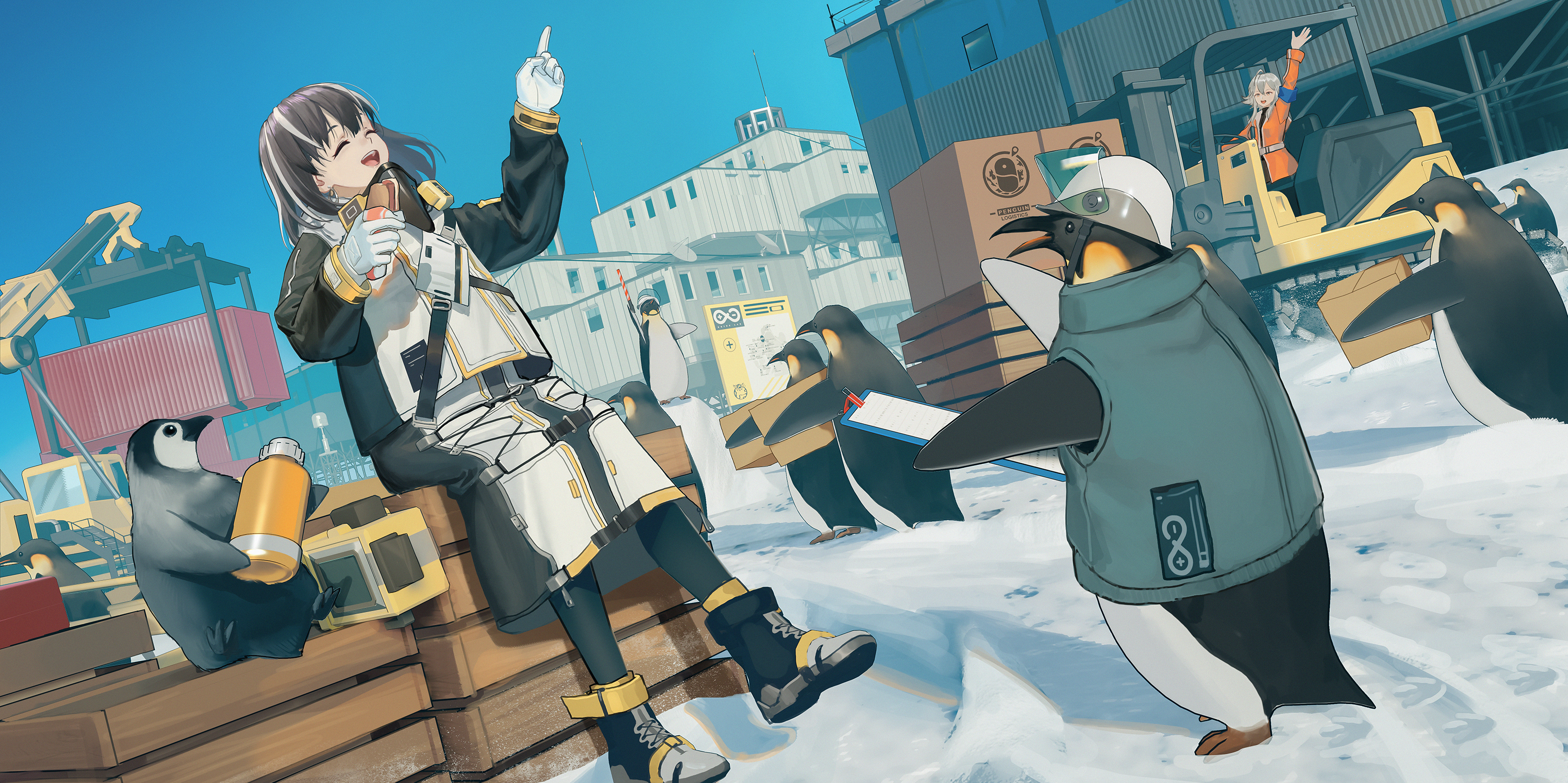 Anime Magallan Arknights Arknights Penguins Arduino Boxes Mayer Arknights 3003x1500