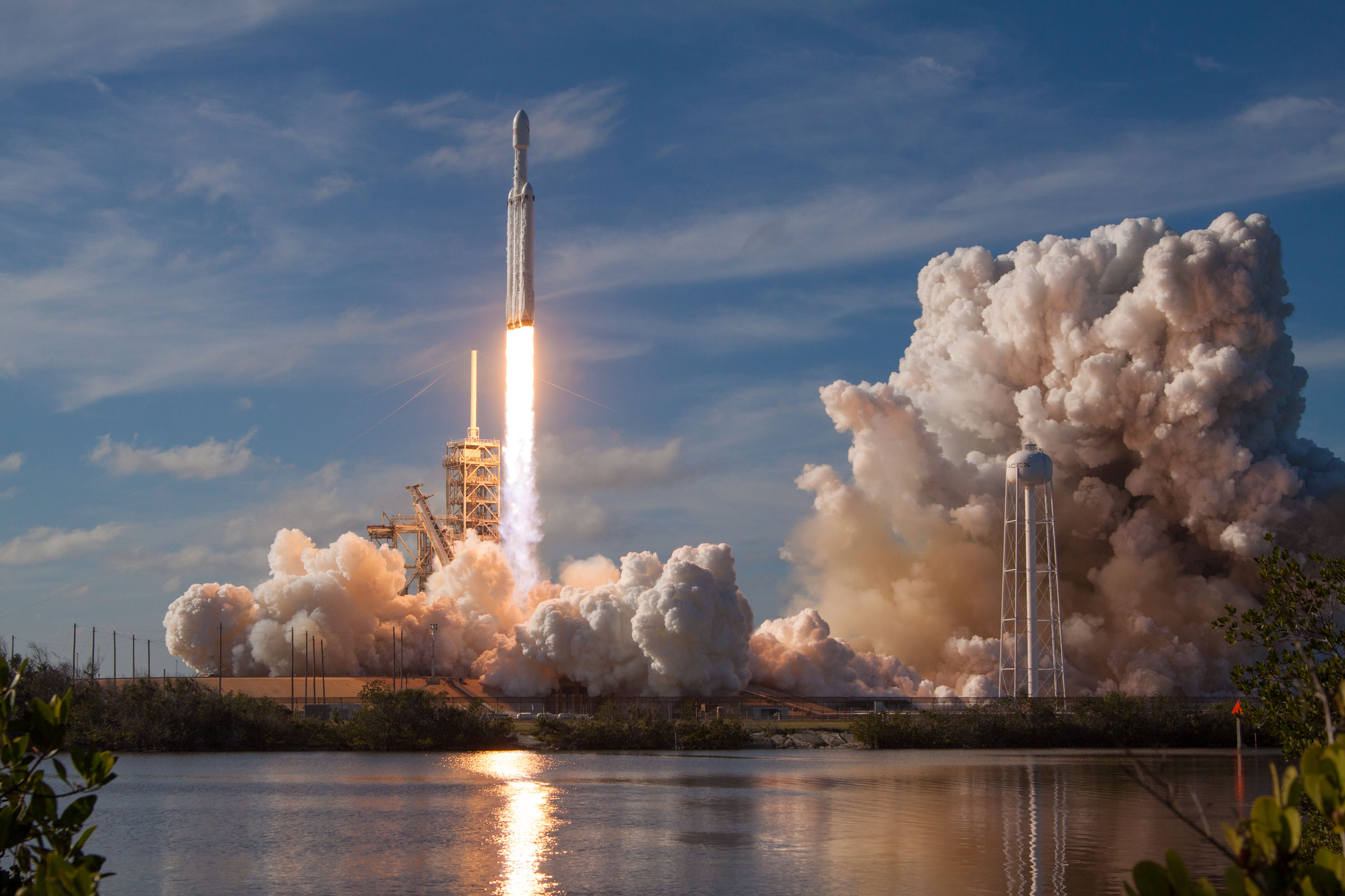 Falcon Heavy Lift Off Rocket Spacex 3000x2000