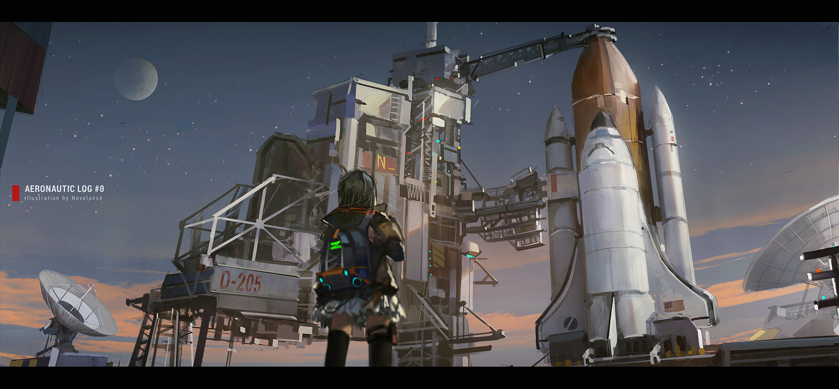 Novelance Anime Girls Rocket Planet Space Shuttle 1725x800