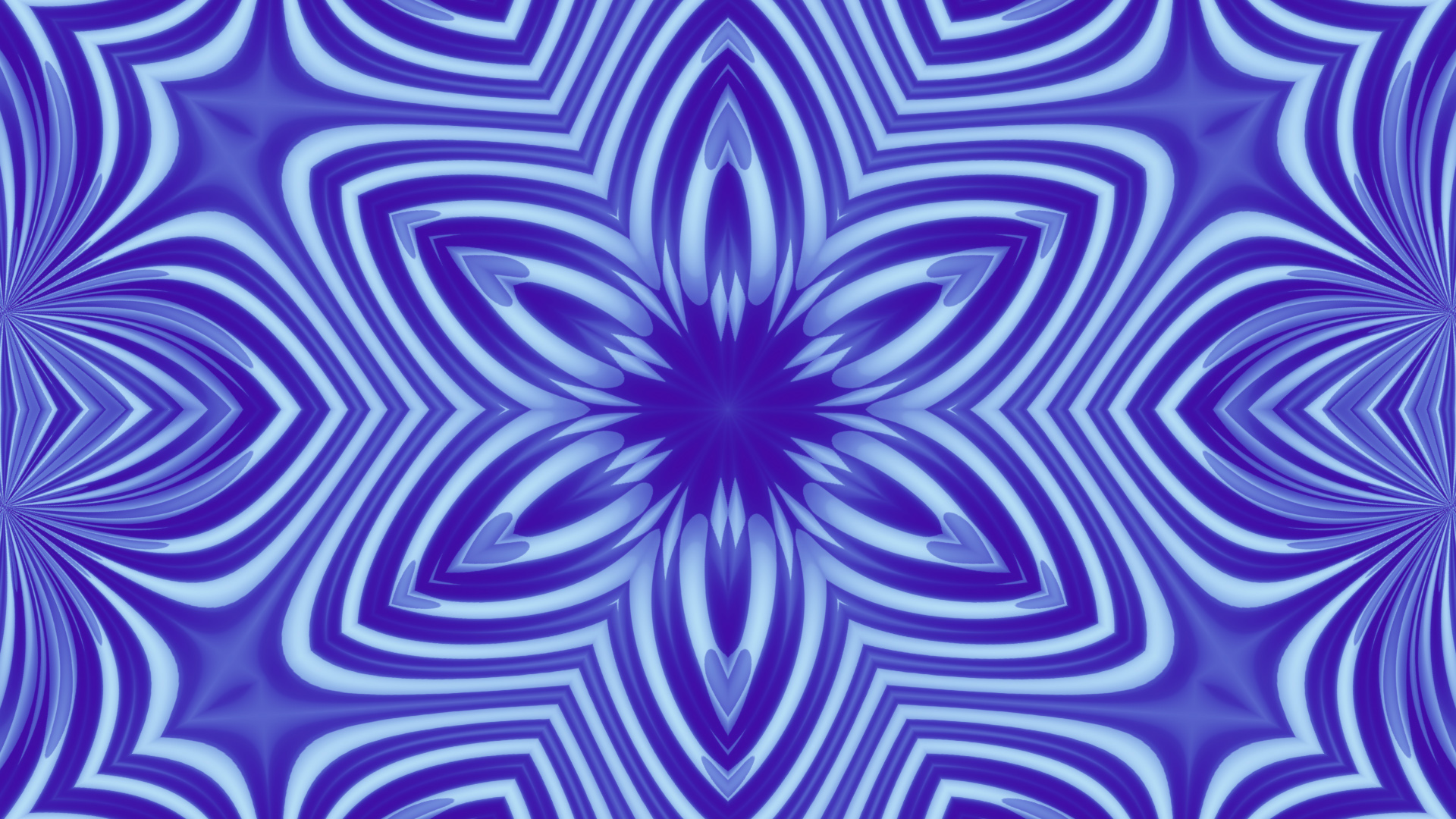 Abstract Artistic Blue Digital Art Kaleidoscope Pattern 1920x1080