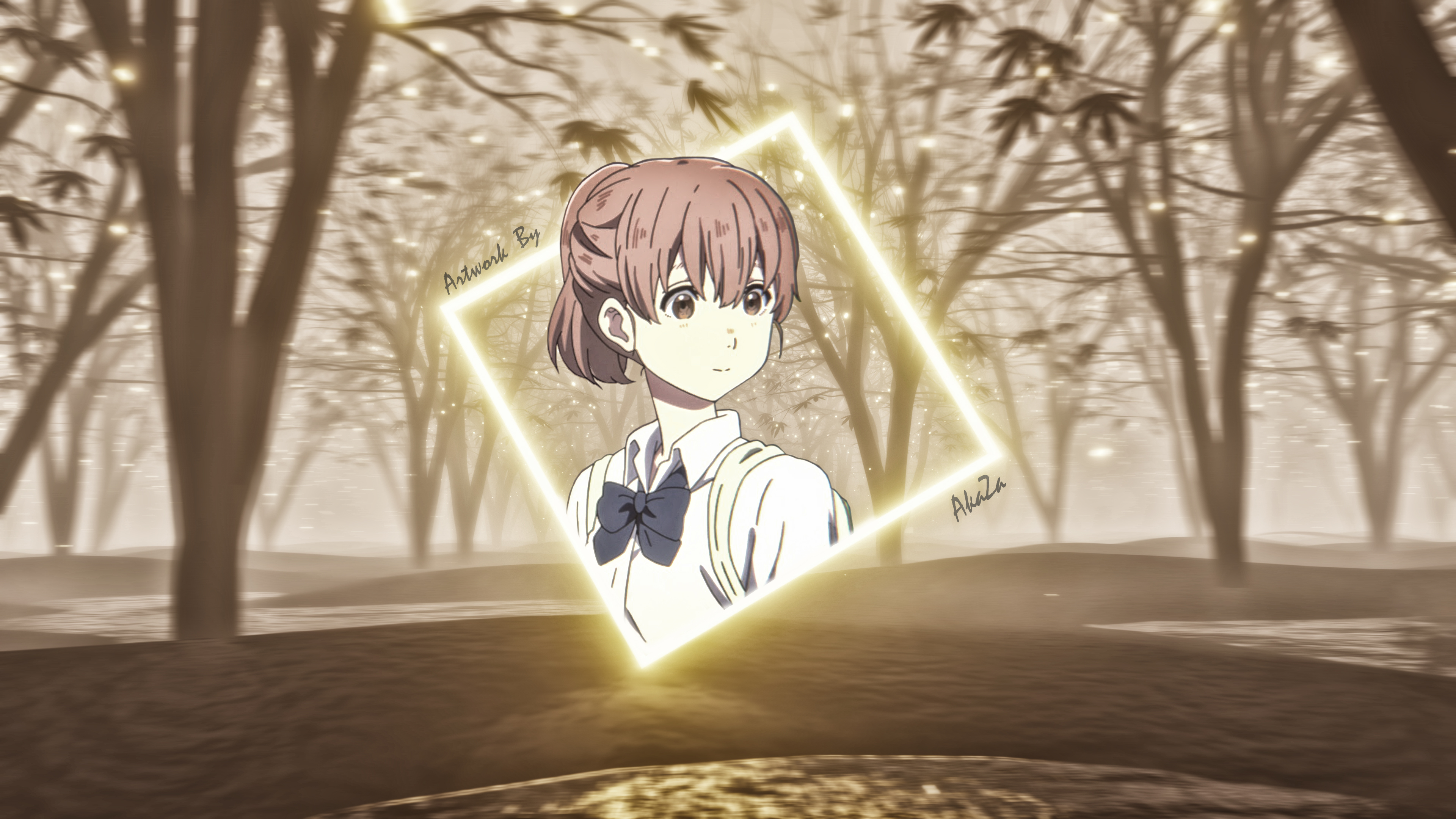 Anime Girls Koe No Katachi Blender Photoshop Picture In Picture 3840x2160