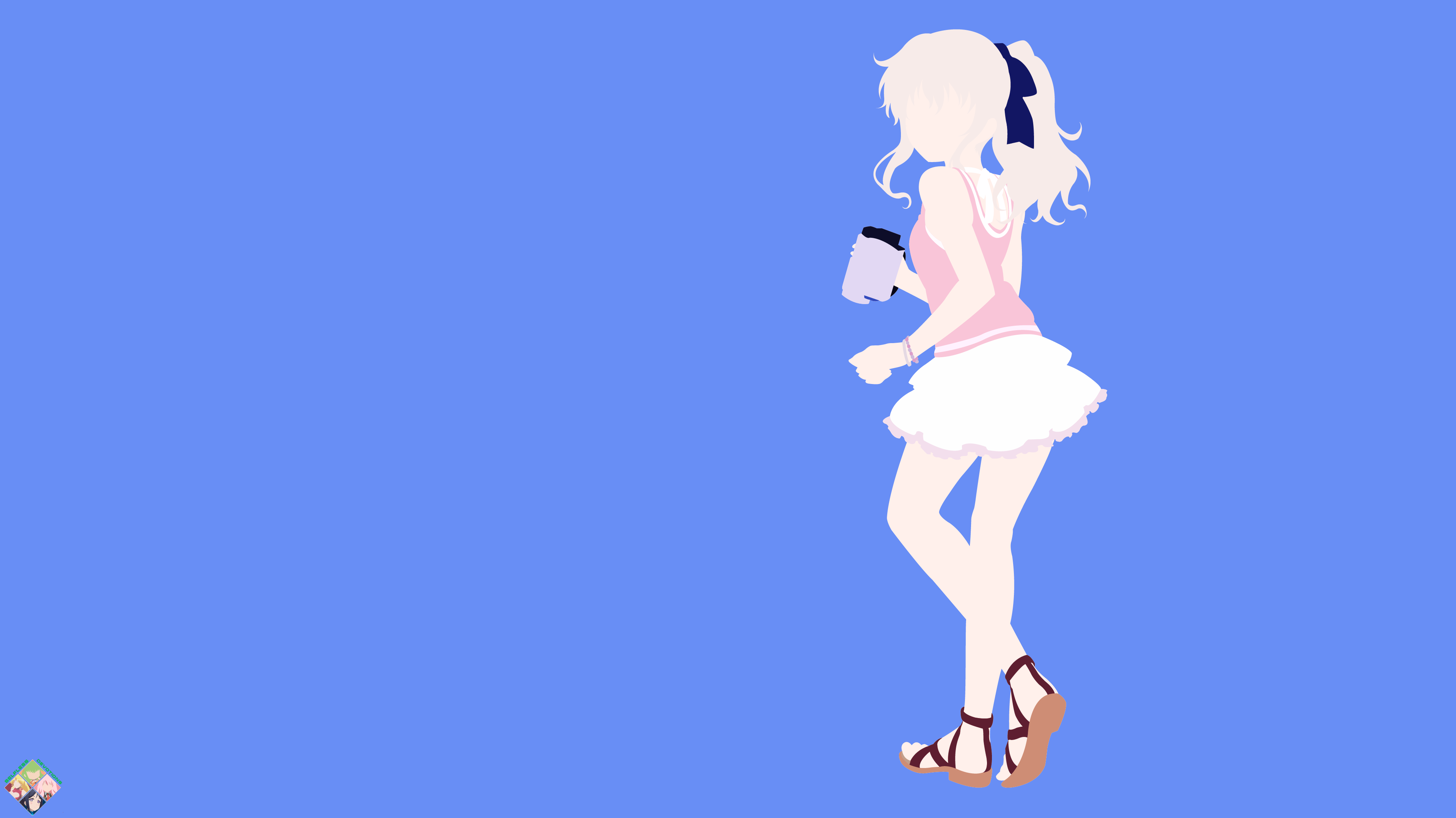 Camera Charlotte Anime Girl Minimalist Nao Tomori Skirt White Hair 3840x2160