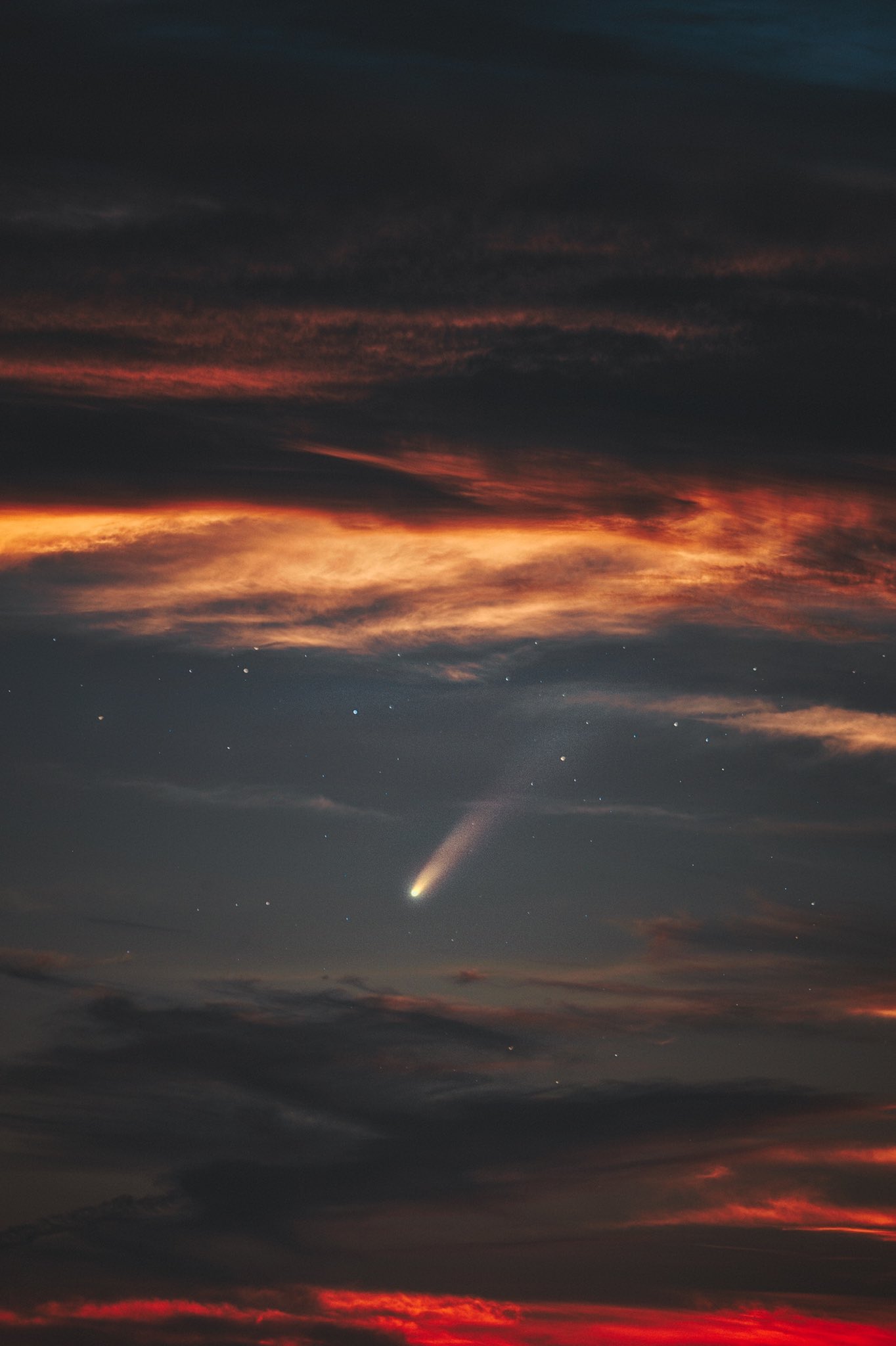 Nature Sky Clouds Stars Comet Portrait Display 1364x2048