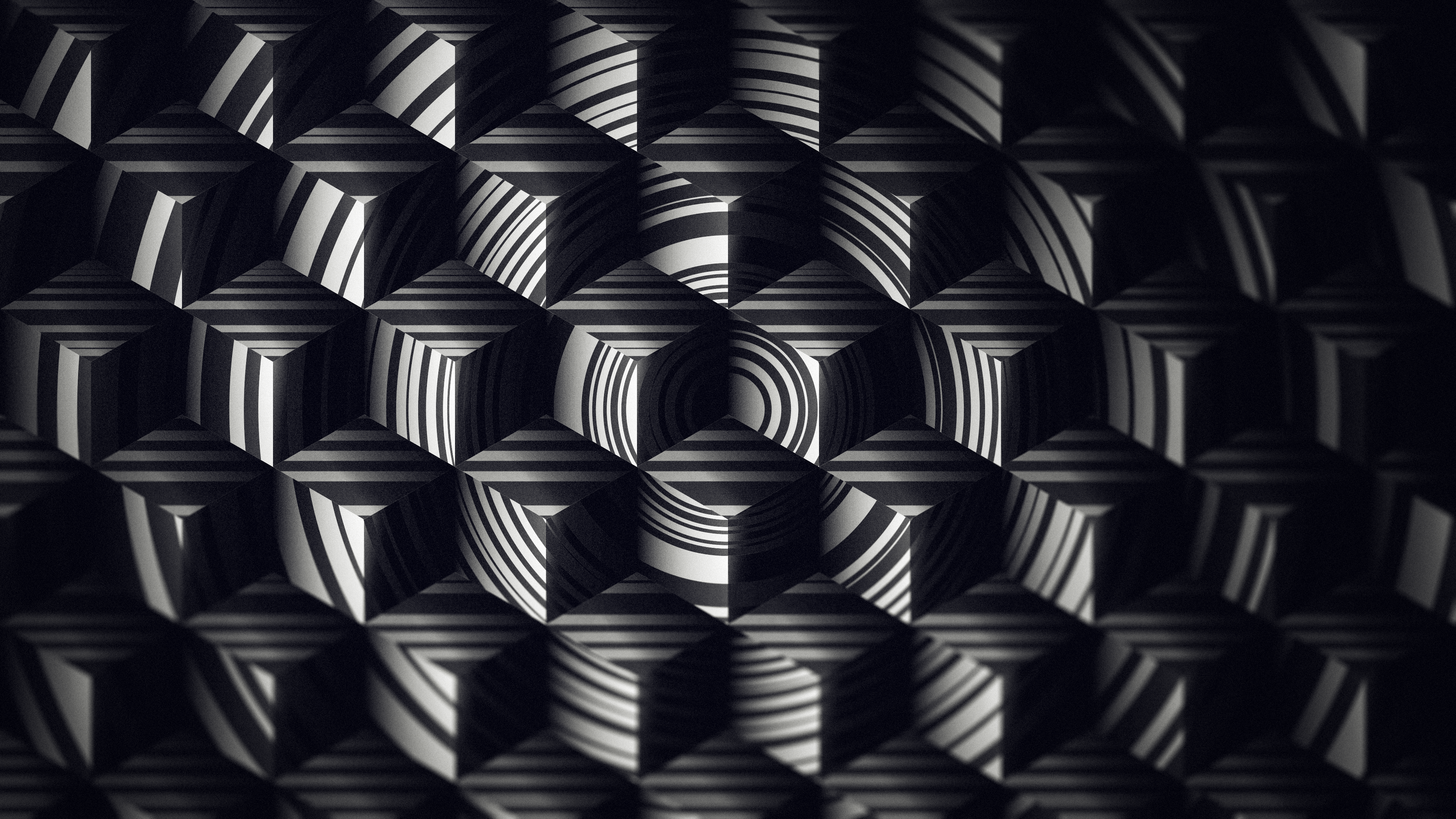 Cube Black Grey 3840x2160