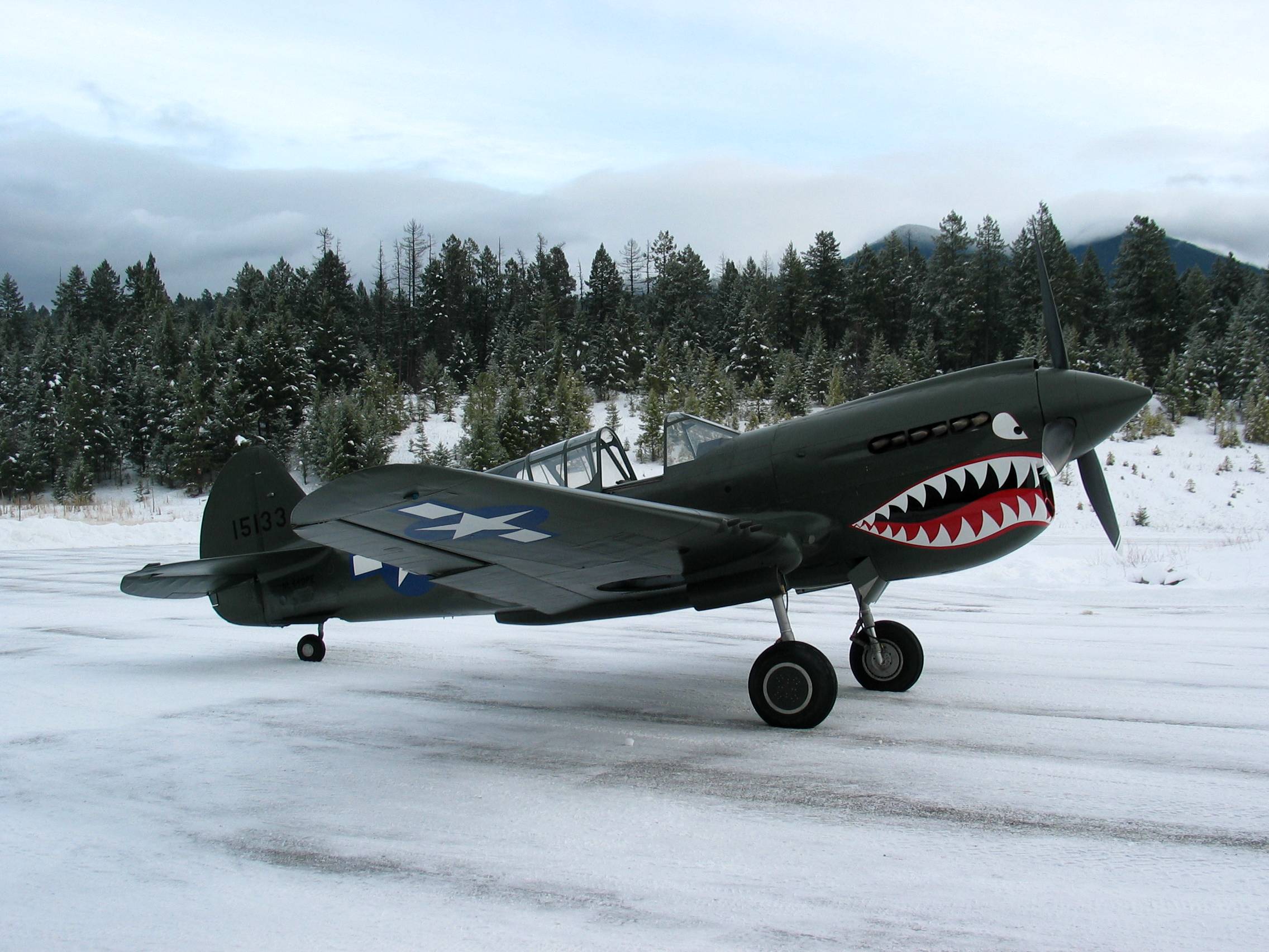 Aircraft Curtiss P 40 Warhawk Military Snow World War Ii 2272x1704