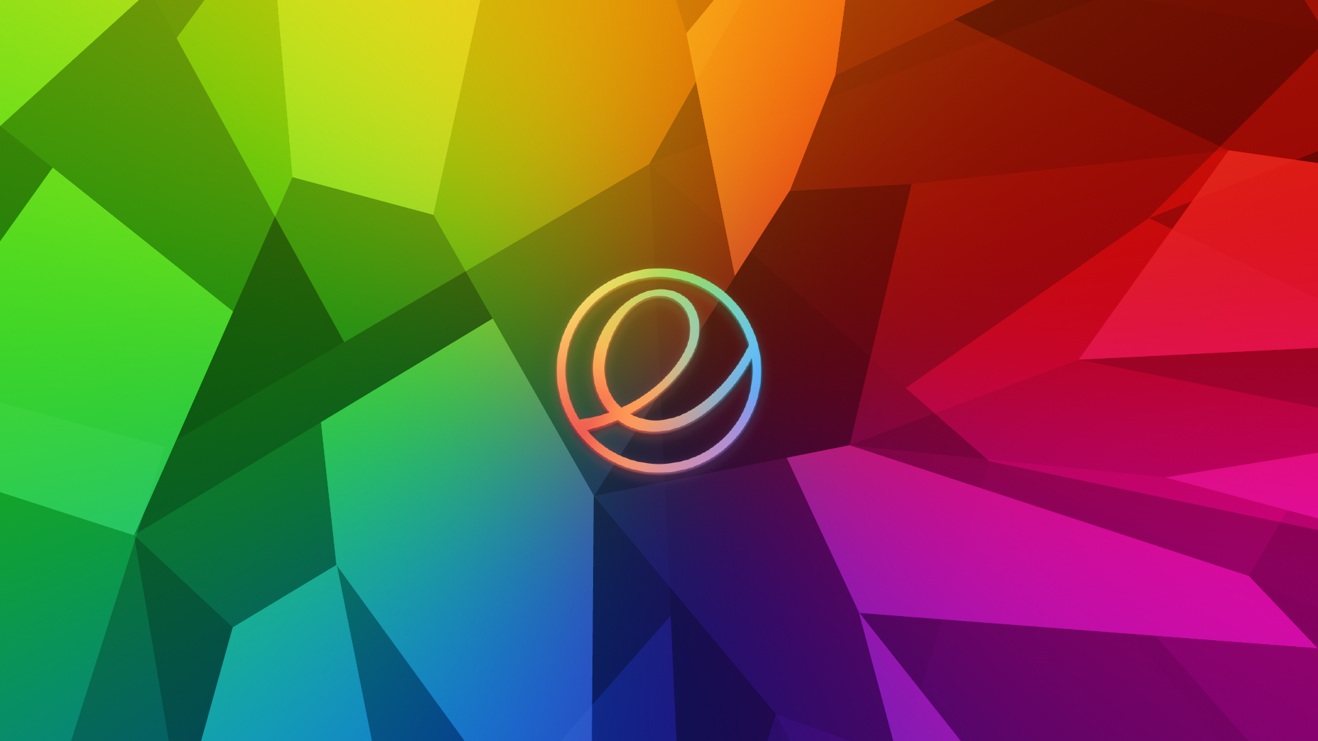 Digital Digital Art Geometry Abstract Colorful Elementary OS Linux Operating System Logo 1920x1080