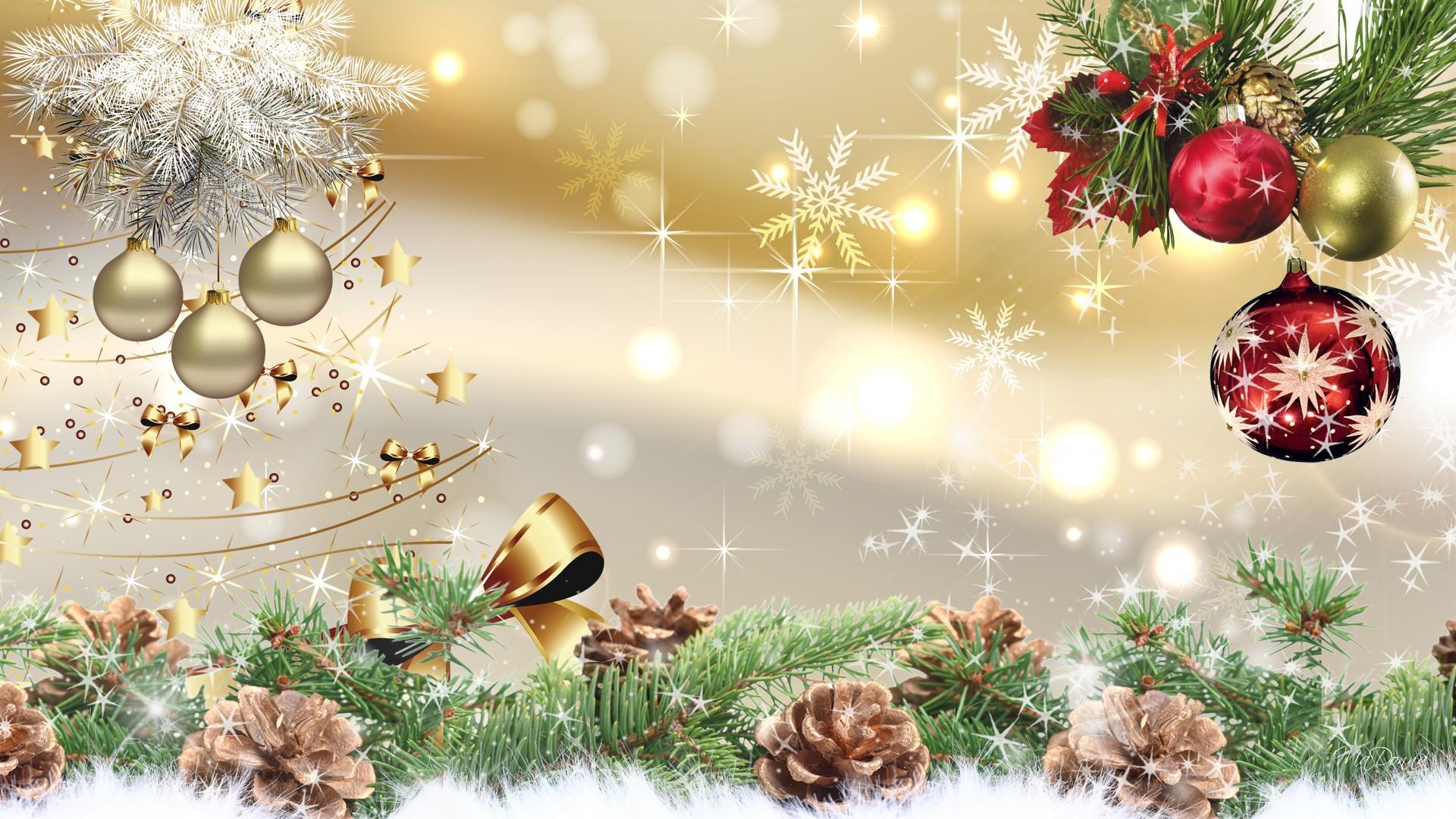 Bauble Christmas Decoration Pine Cone Snowflake 1920x1080