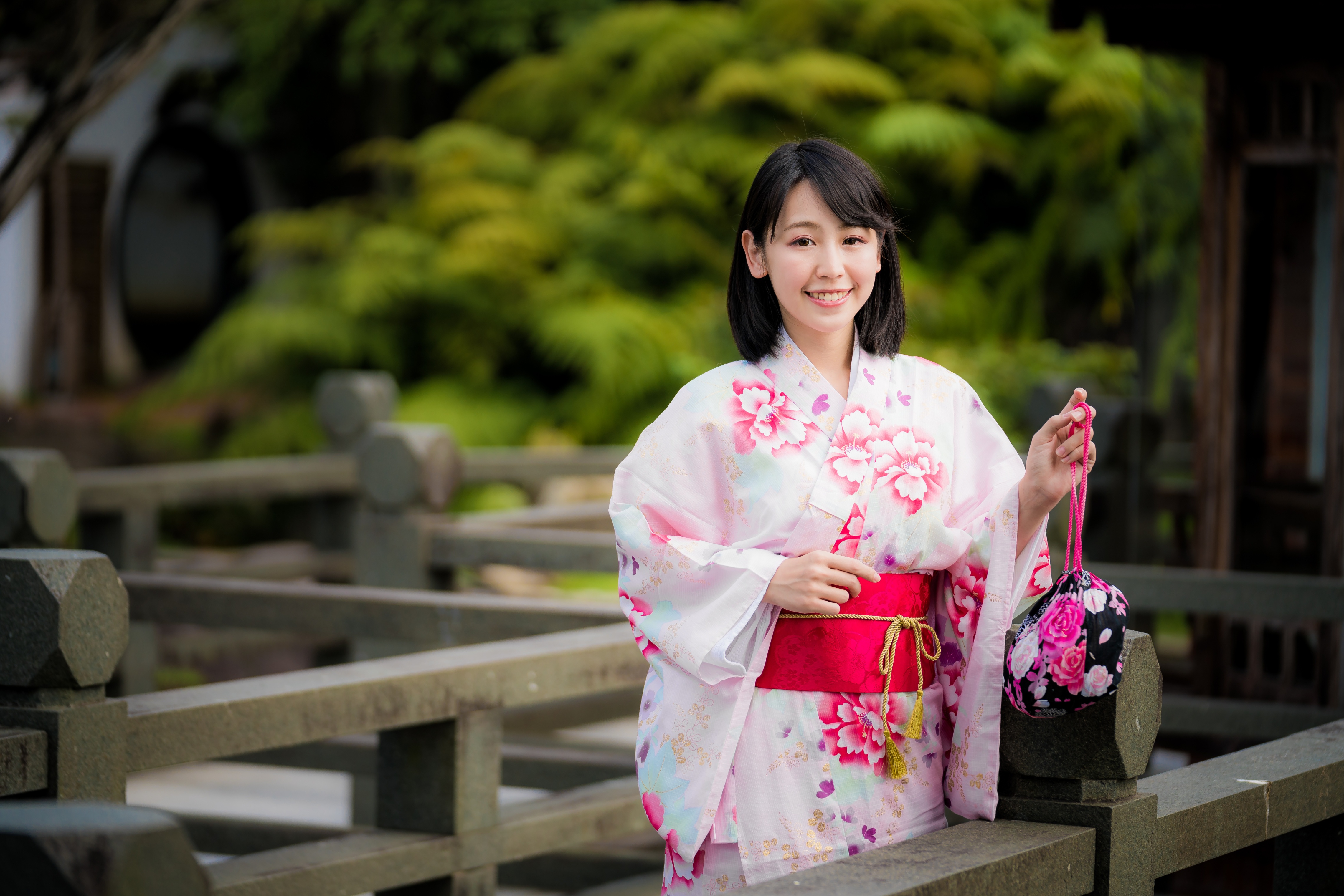 Asian Black Hair Depth Of Field Girl Kimono Model Smile Woman 4562x3043