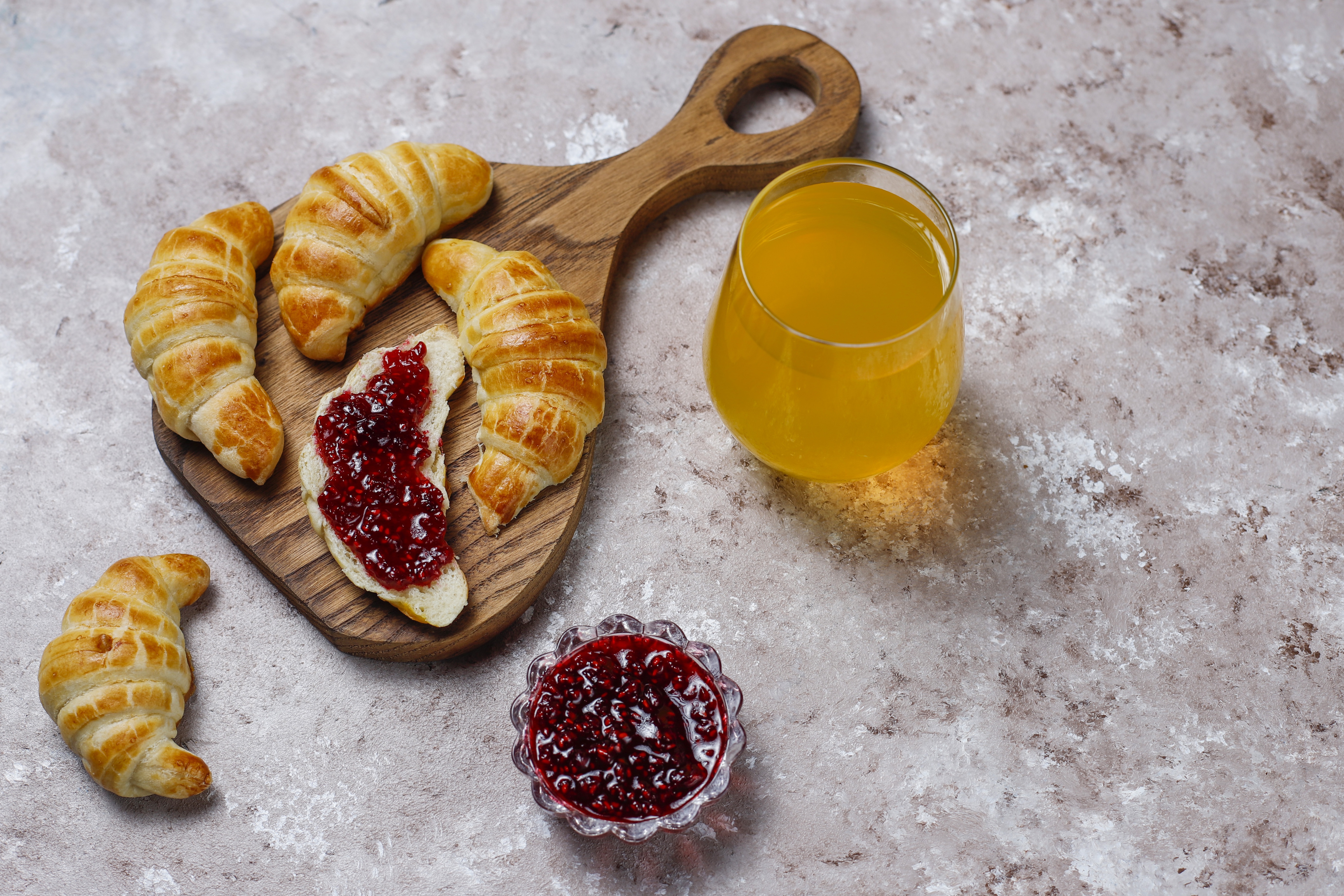 Breakfast Croissant Jam Juice 5530x3687