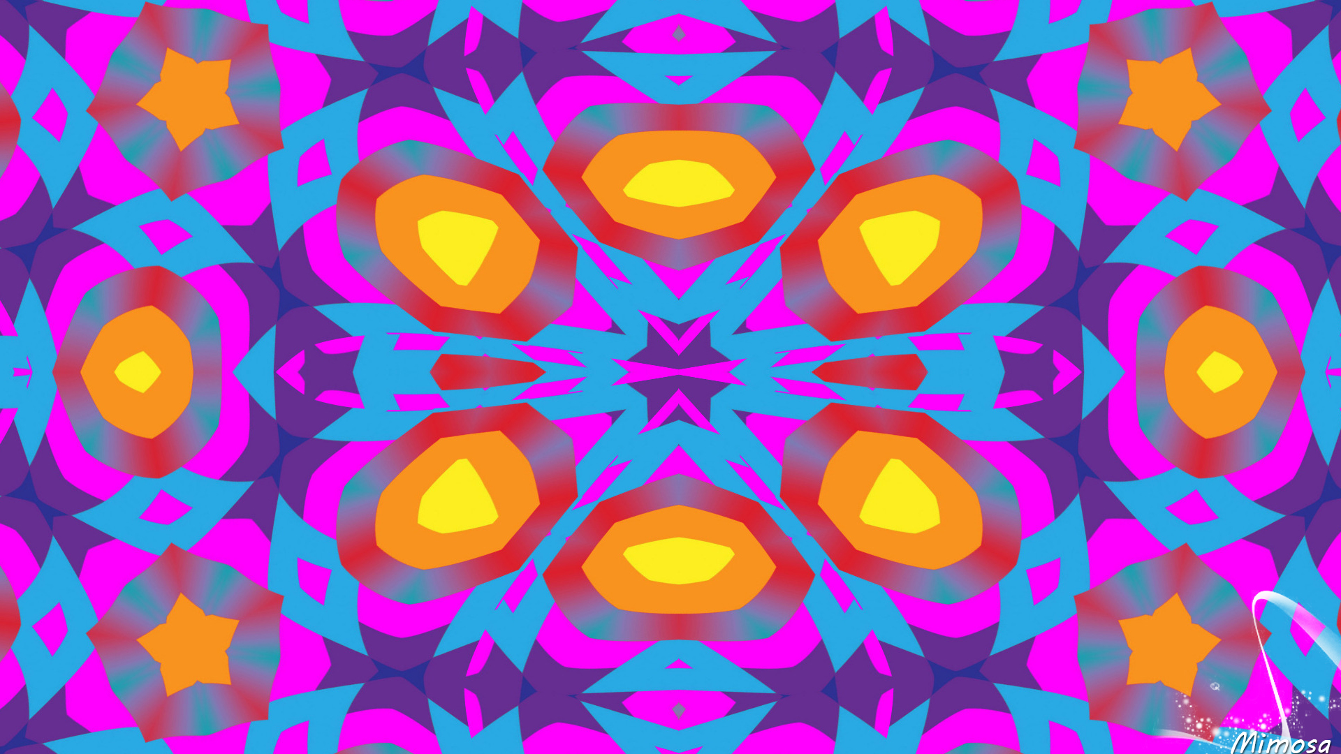 Artistic Colorful Colors Digital Art Kaleidoscope Pattern 1920x1080