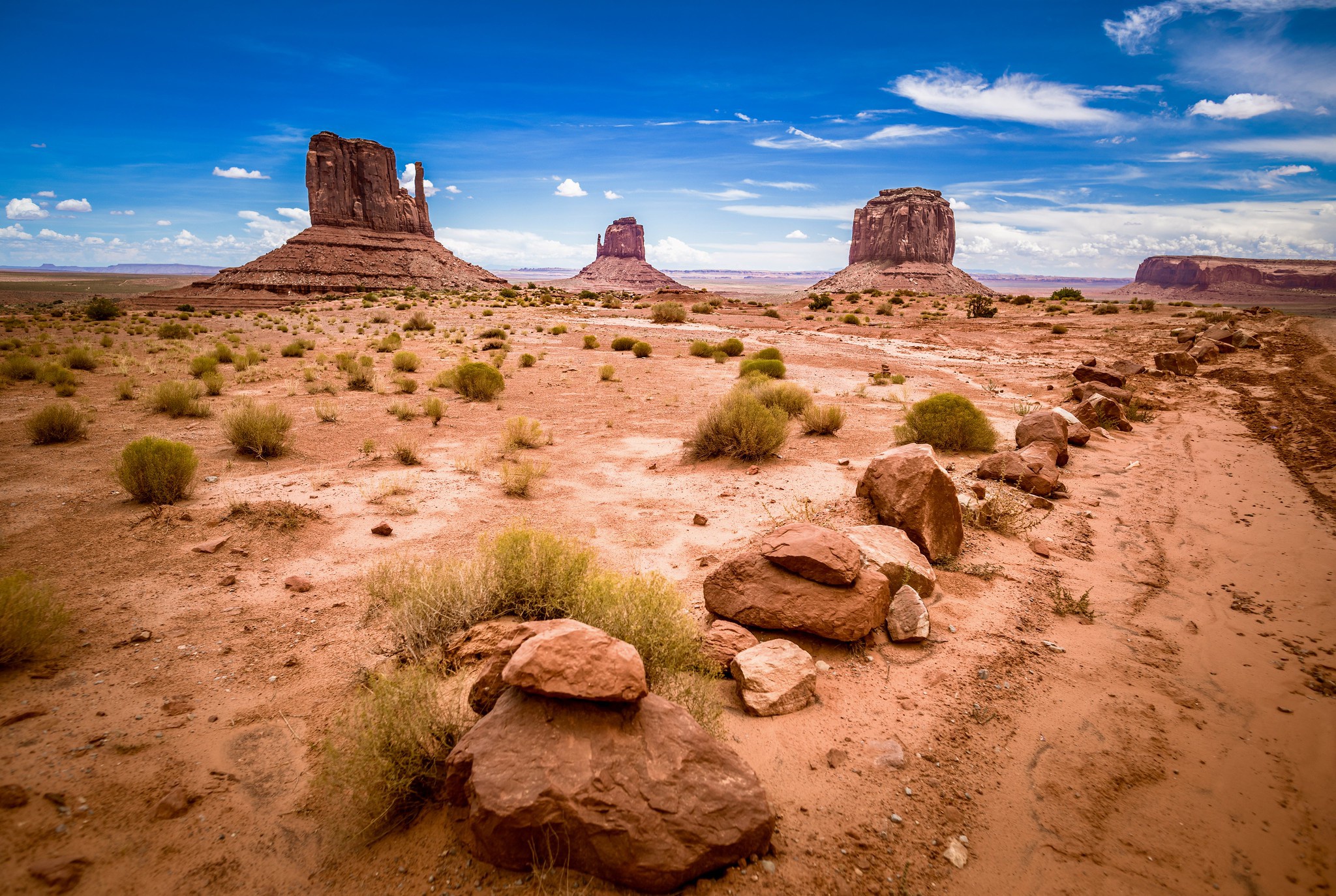 Desert Landscape Monument Valley Nature Rock Usa 2048x1374