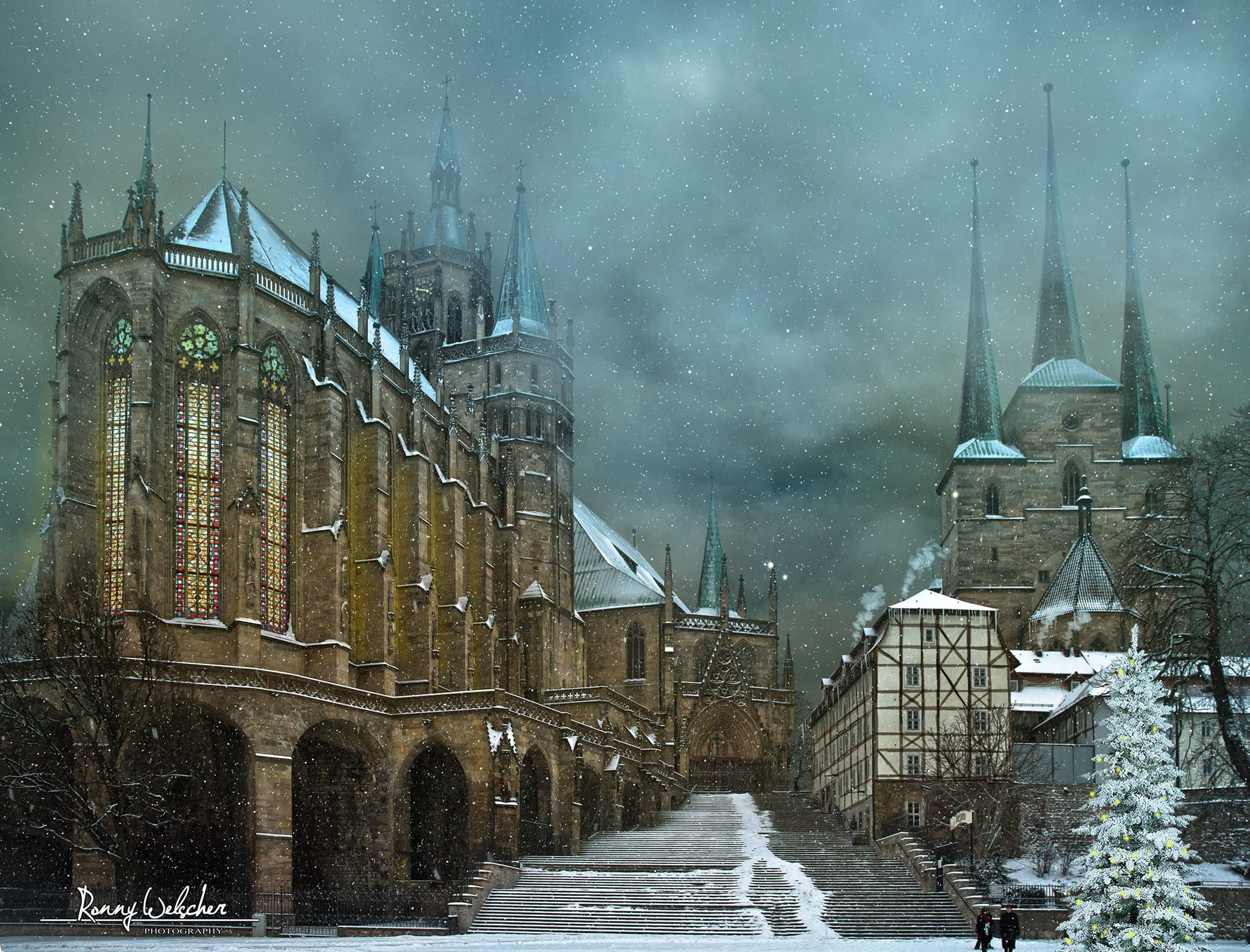 Architecture Building Old Building Cathedral Ronny Welscher Church Photo Manipulation Snow Winter To 2048x1560