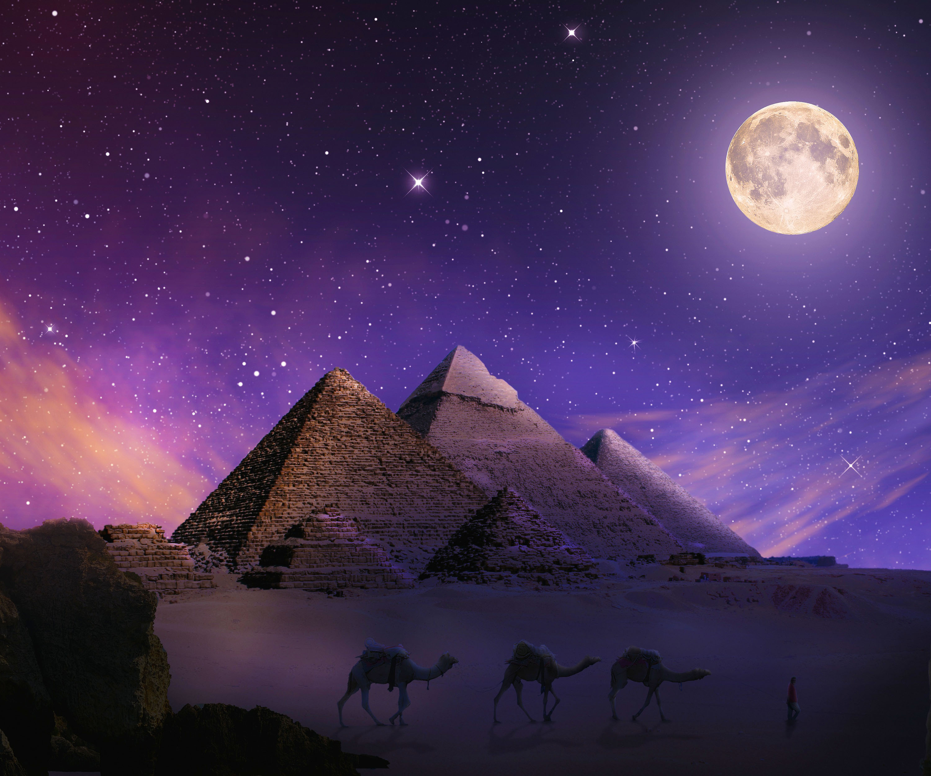 Camel Egypt Pyramid 3000x2501