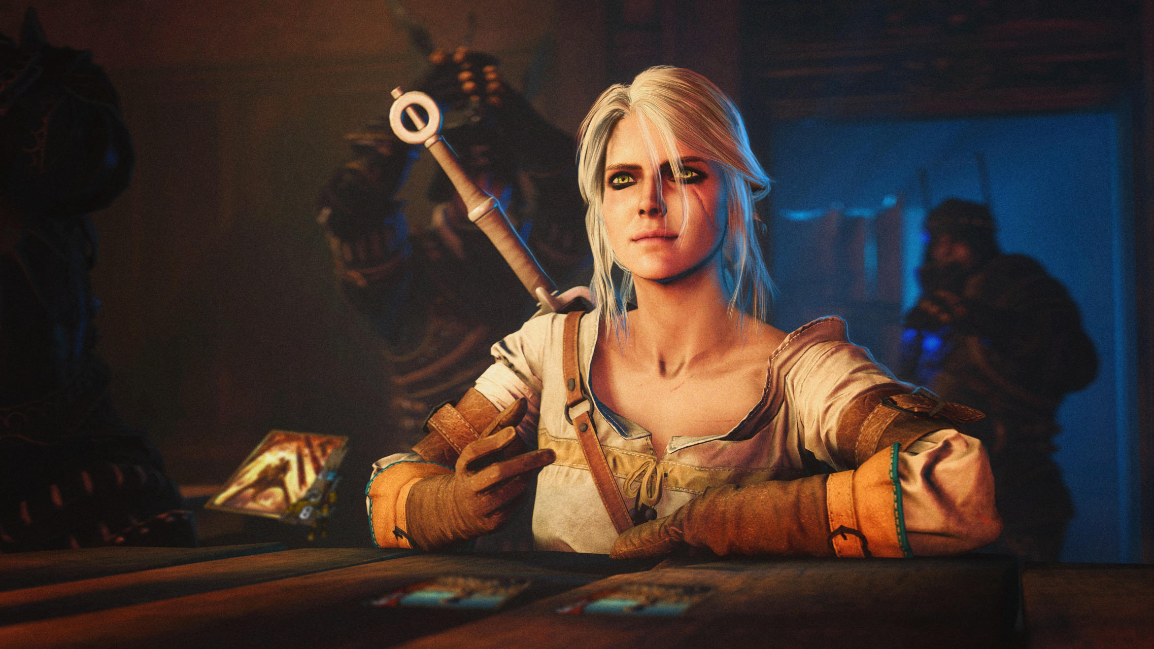 Green Eyes Blonde CD Projekt RED Ciri Gwent Cirilla The Witcher Video Game Characters The Witcher 3  2274x1280