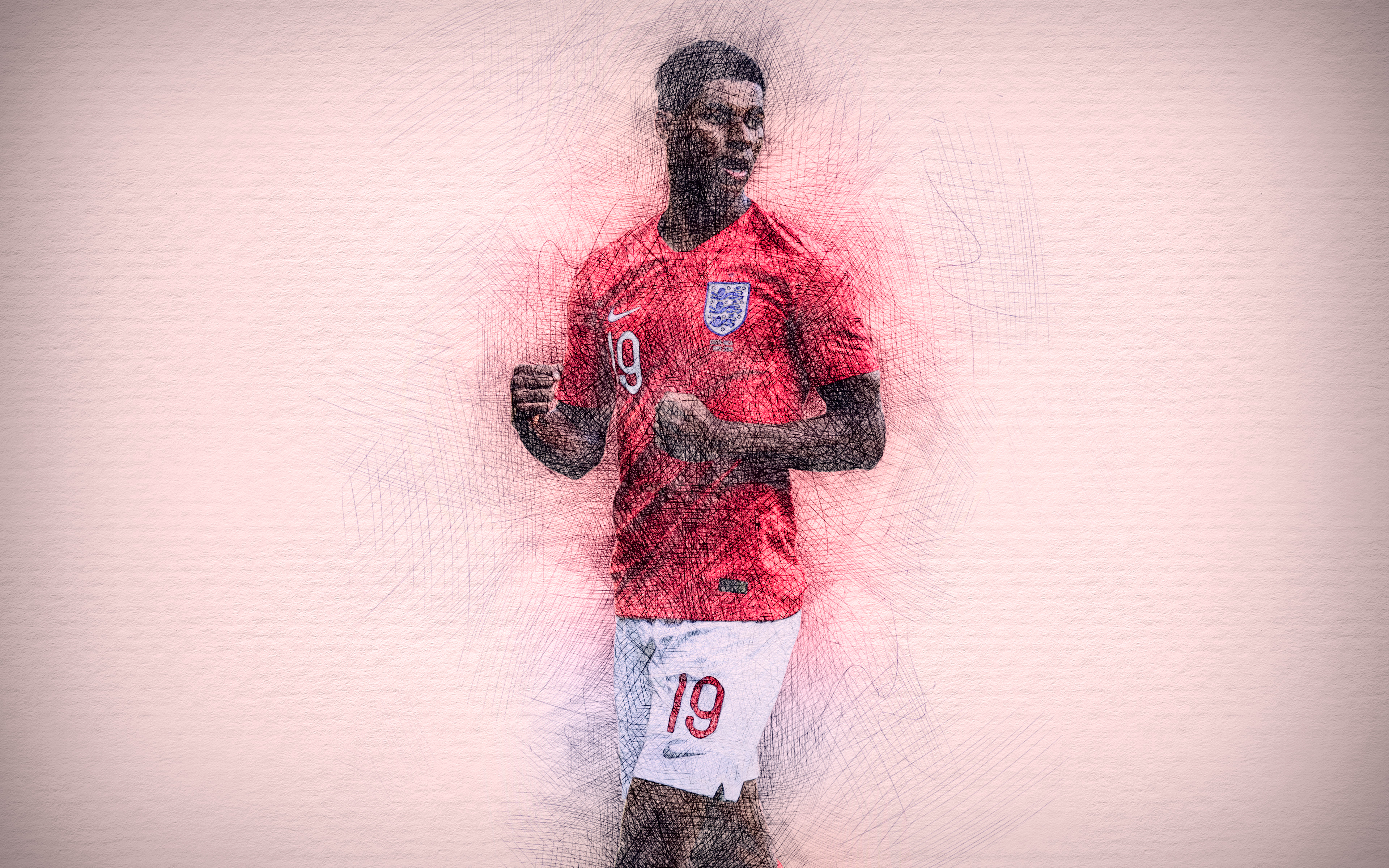 English Marcus Rashford Soccer 3840x2400