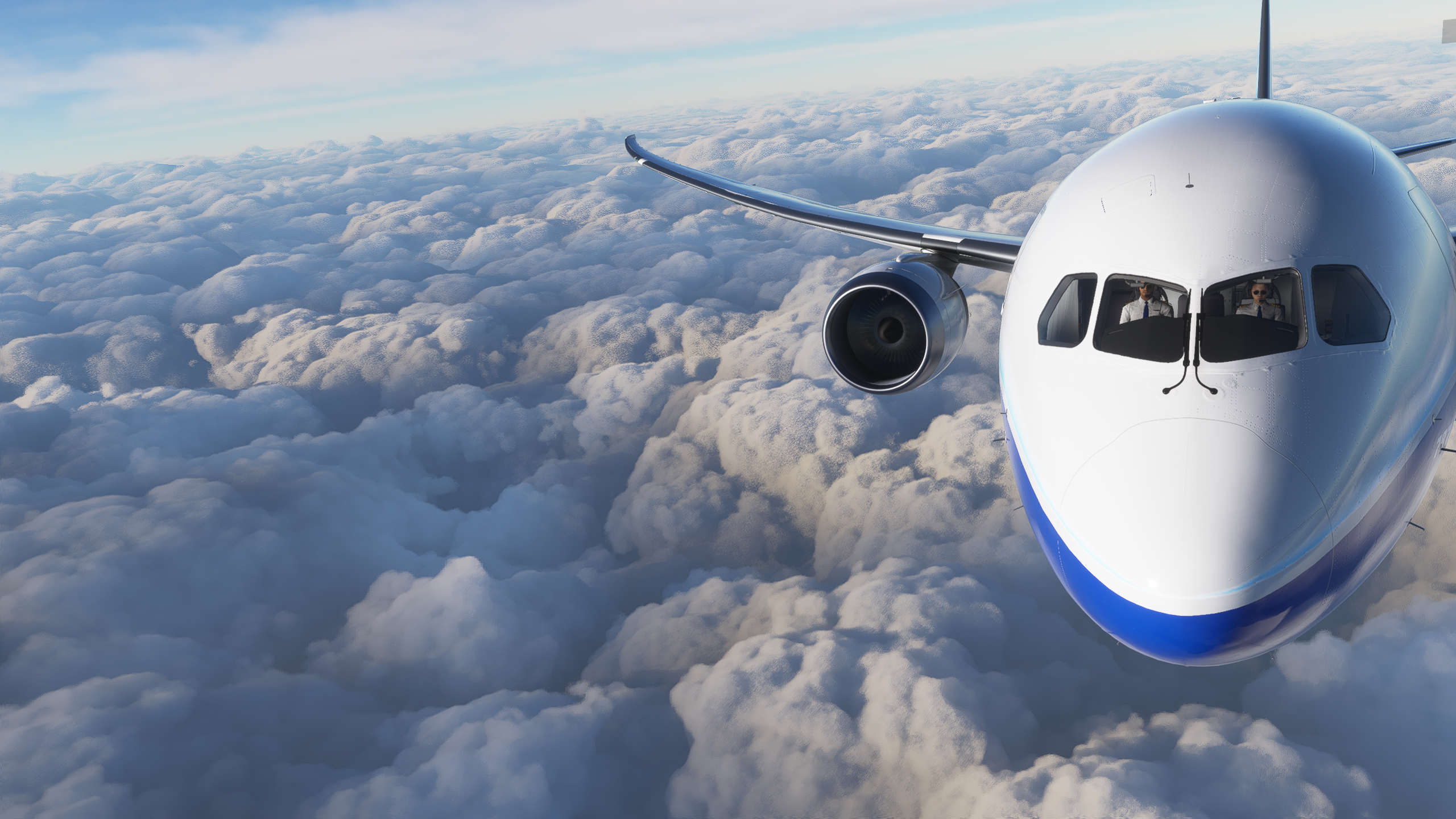 Flight Simulator Boeing 767 Clouds Sky 2560x1440
