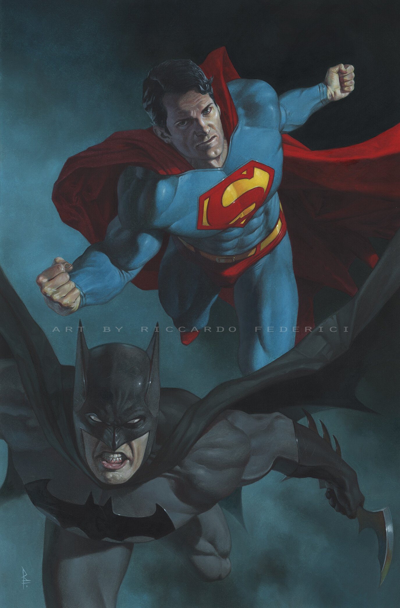 Ricardo Federici Artwork Superman Batman DC Comics Comic Art Superhero 1375x2087