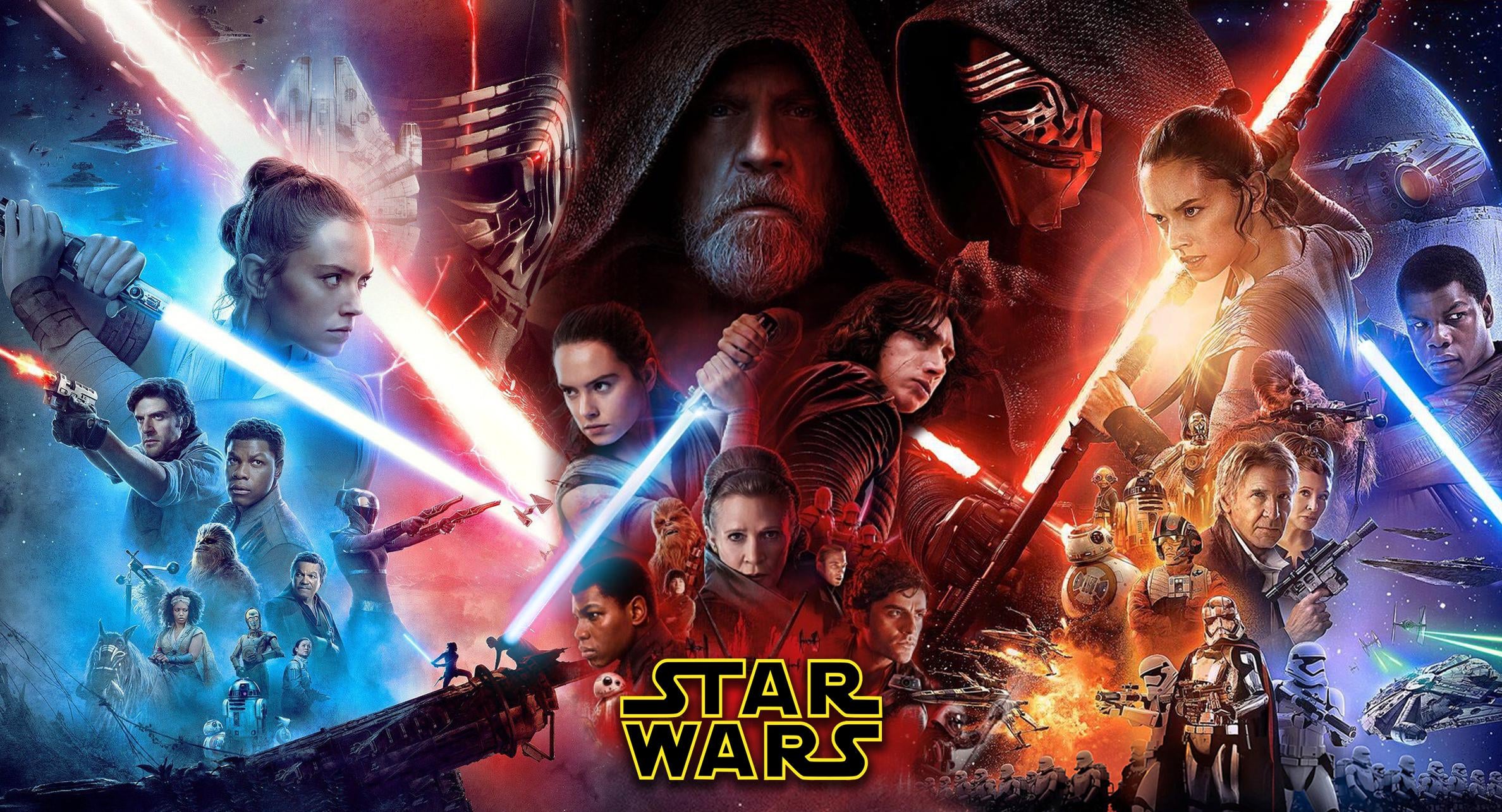 Star Wars Star Wars Episode Vii The Force Awakens Star Wars The Last Jedi Star Wars The Rise Of Skyw 2376x1285