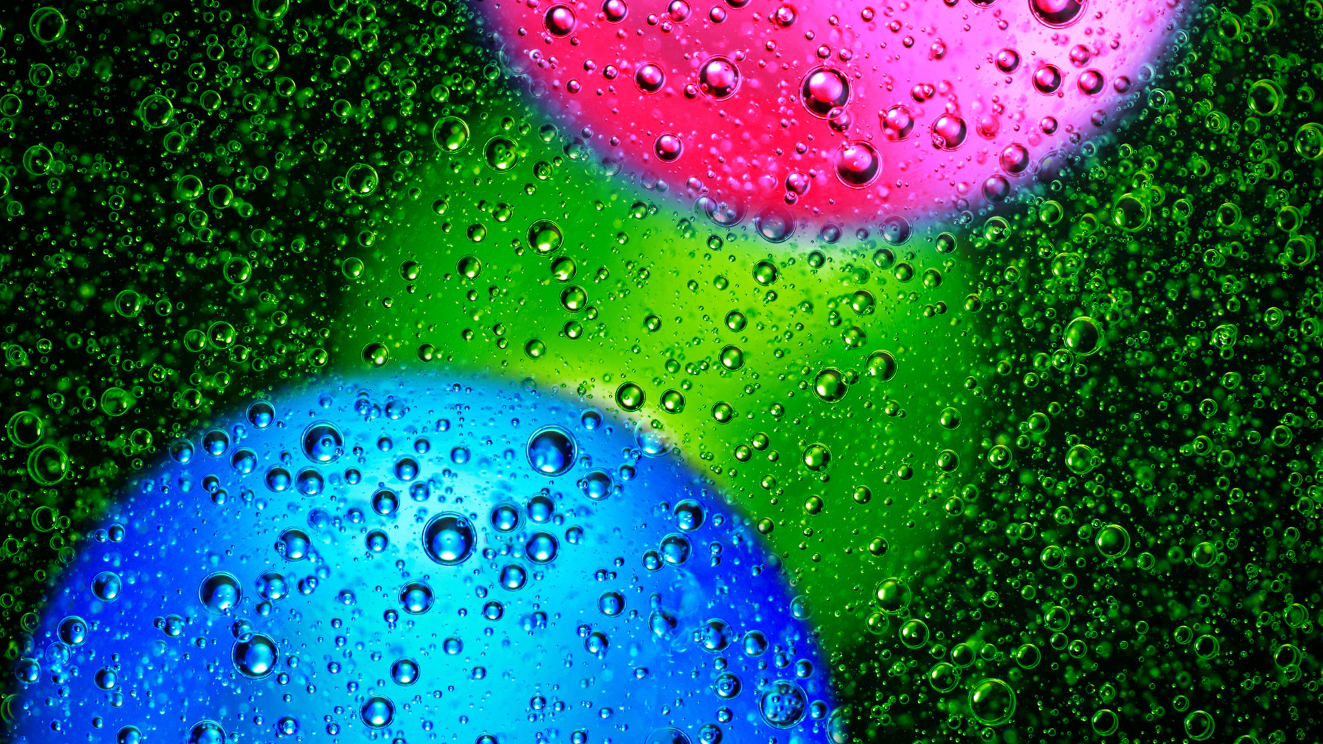 Photography Closeup Bubbles Underwater Green Blue Pink Circle Sphere 1920x1080
