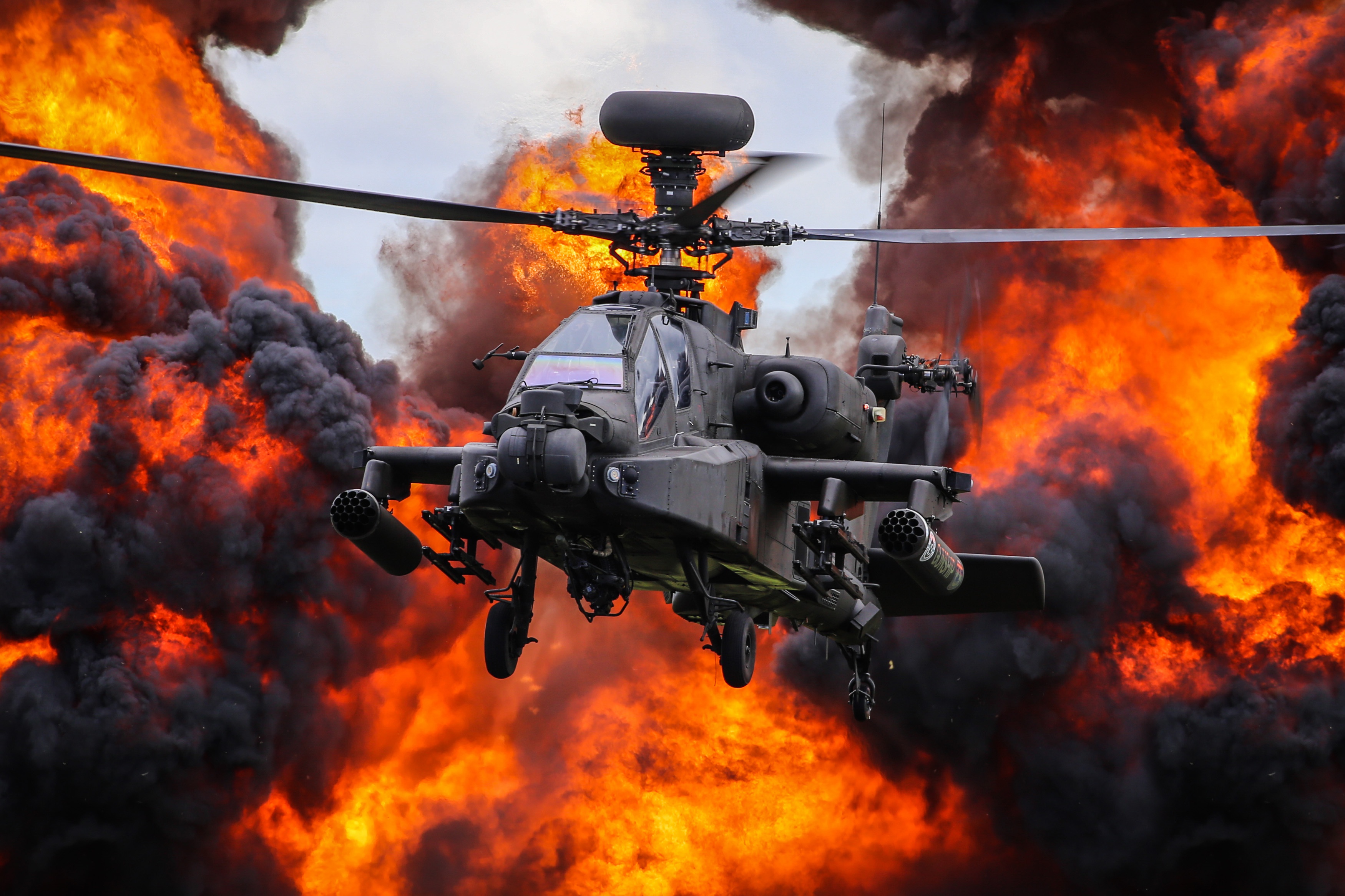 Aircraft Attack Helicopter Boeing Ah 64 Apache Helicopter 3500x2333