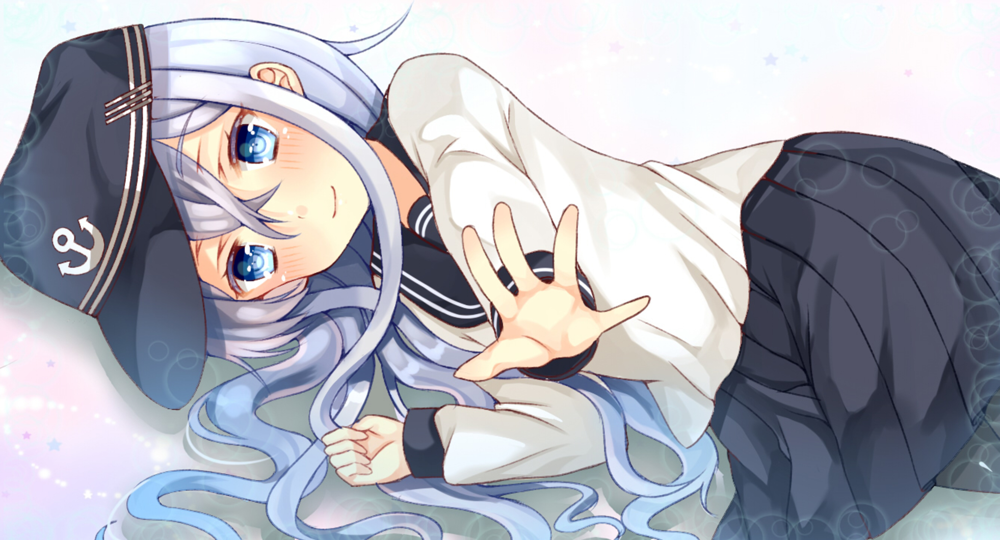 Blue Eyes Hibiki Kancolle 1962x1060