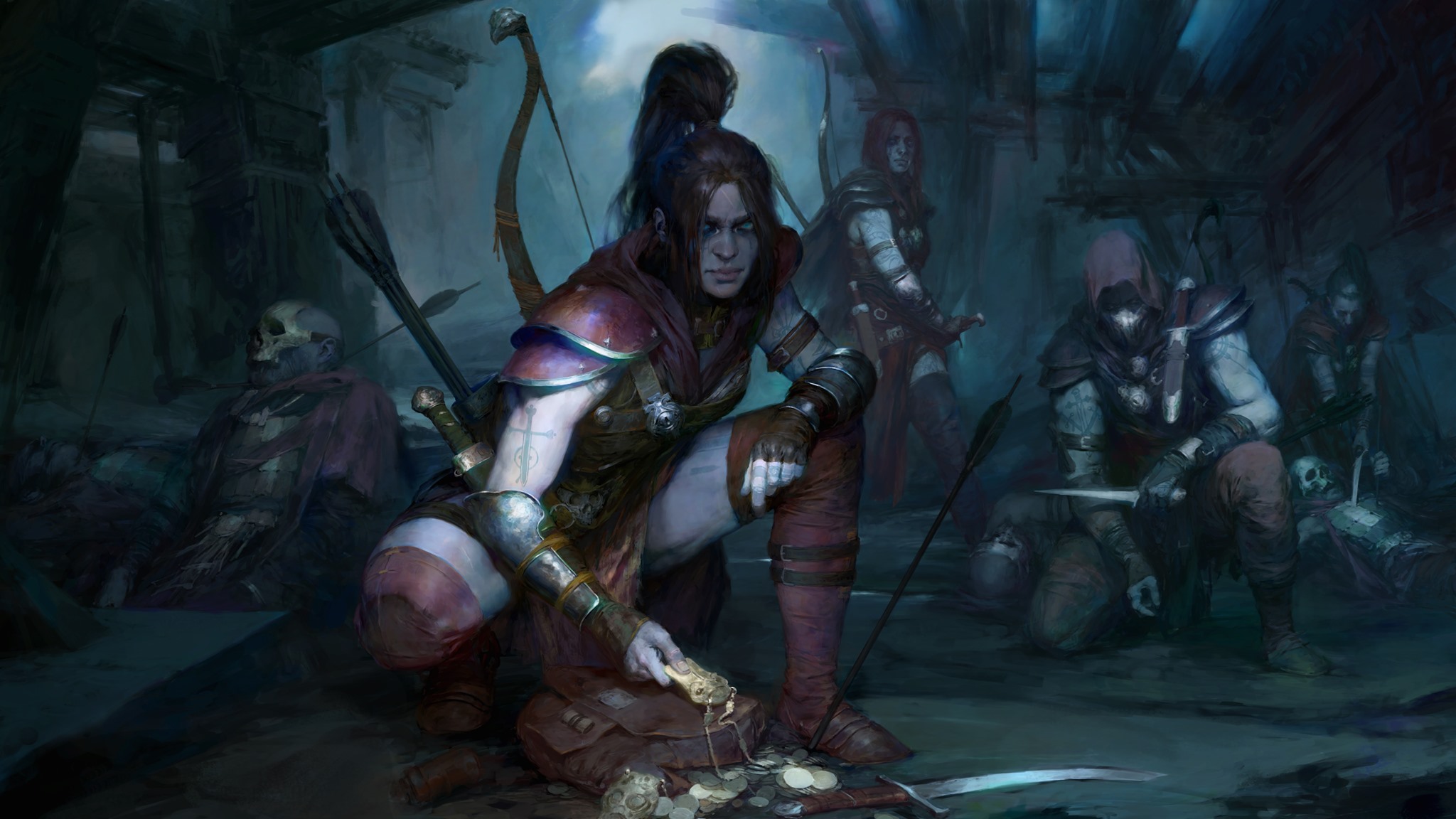 Diablo 4 Rogue Character Video Games PC Gaming Video Game Girls Women Fantasy Art Fantasy Girl Bow A 2048x1152