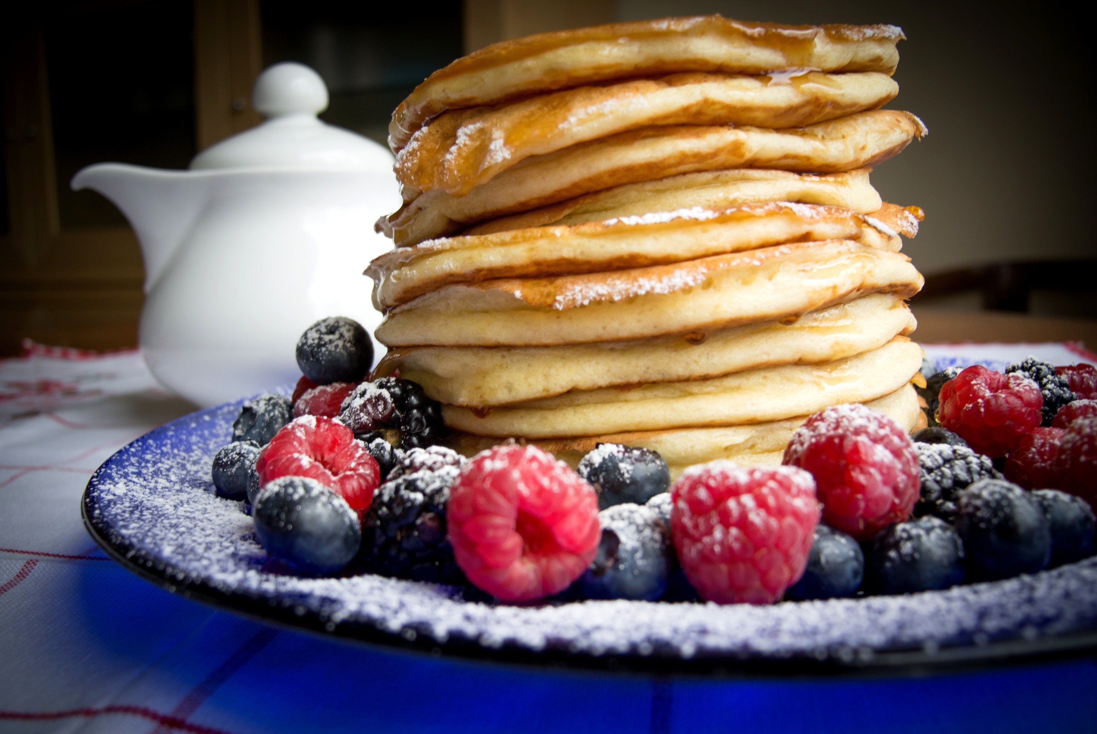 Breakfast Pancake Berry Raspberry Blackberry Blueberry 3576x2394