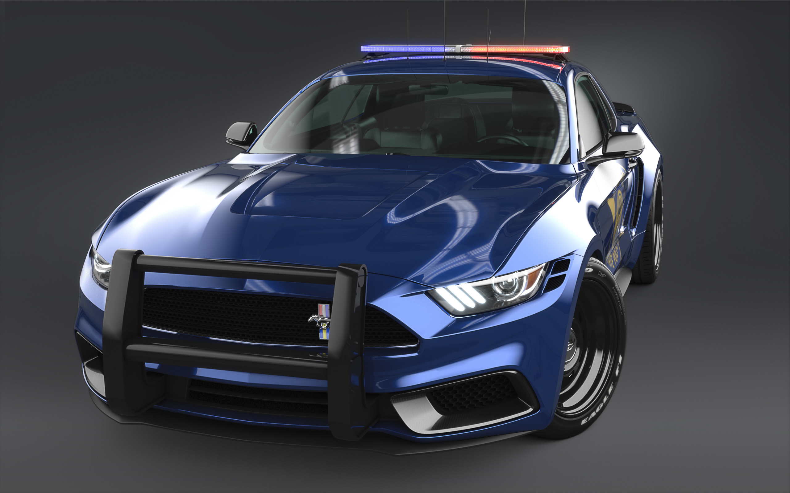 Car Ford Ford Mustang Ford Mustang Notchback Muscle Car Police Car Vehicle 2560x1600