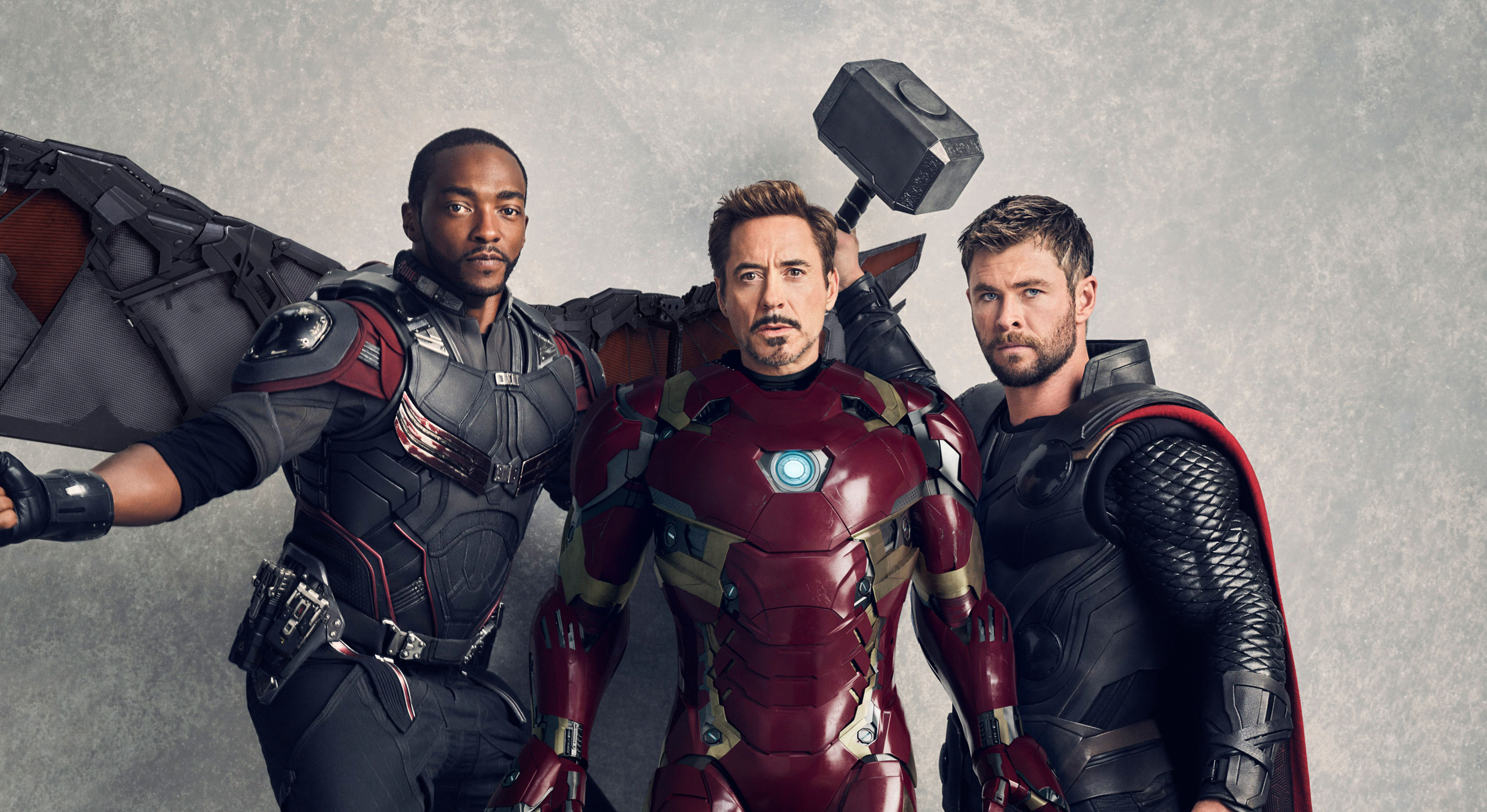Anthony Mackie Avengers Avengers Infinity War Chris Hemsworth Falcon Marvel Comics Iron Man Robert D 5000x2732