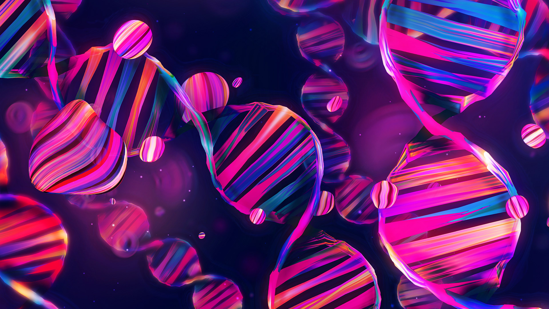 Abstract Colorful Double Helix Mart Biemans Screen Shot 1920x1080