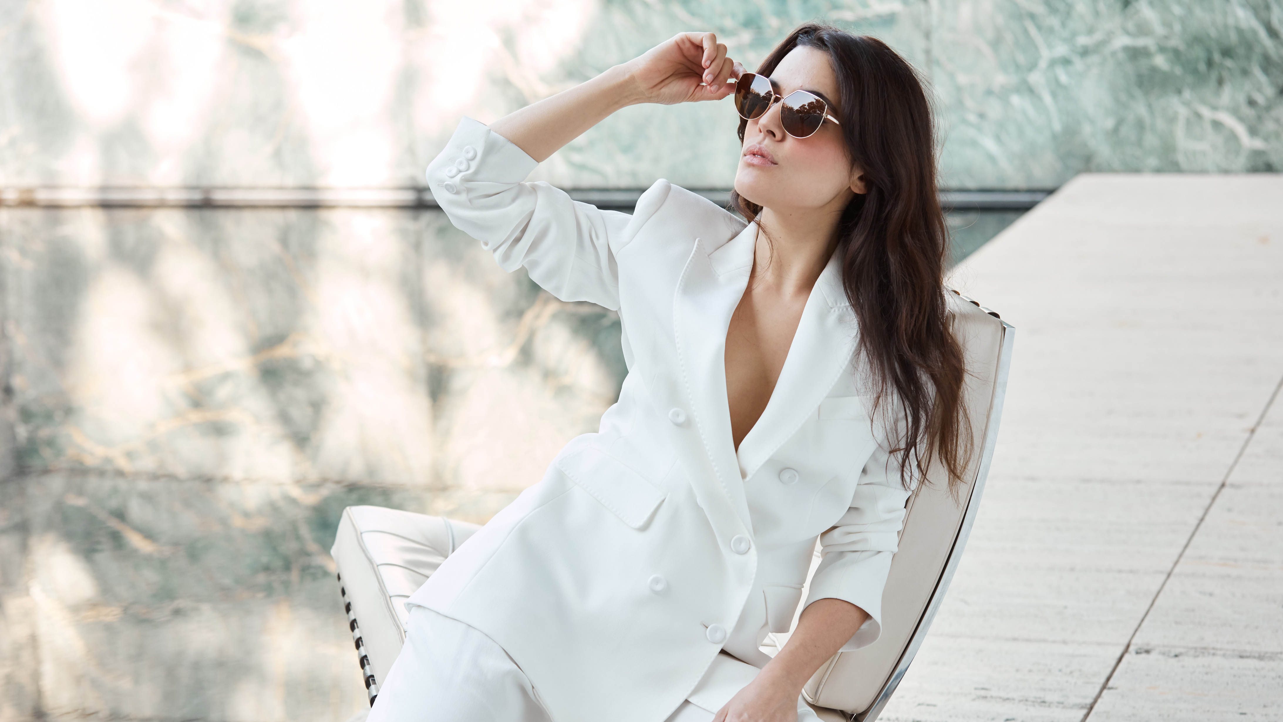 Actress Adriana Ugarte Brunette Girl Long Hair Spanish Sunglasses 4370x2458