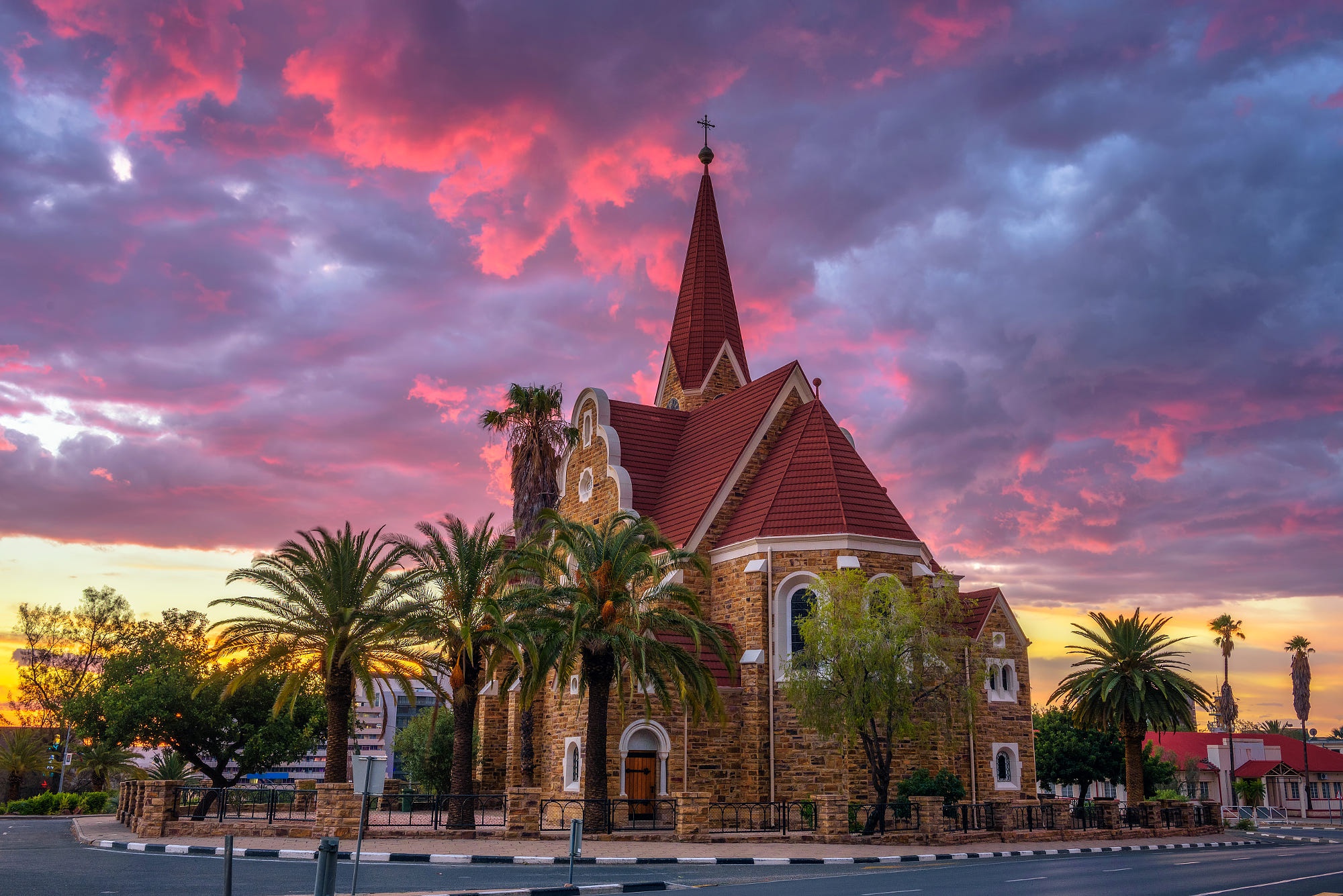 Architecture Church Cloud Evening Namibia Palm Tree Sunset 2000x1335