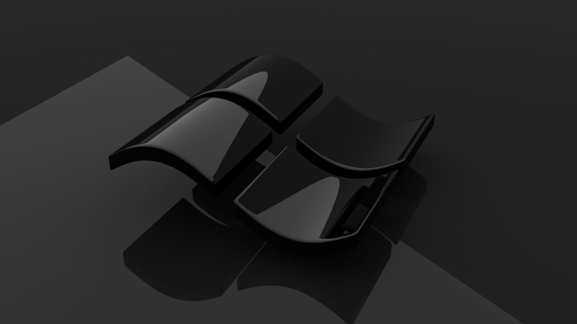 Windows Logo Black Background Logo Microsoft Monochrome Render CGi Digital Art 1920x1080