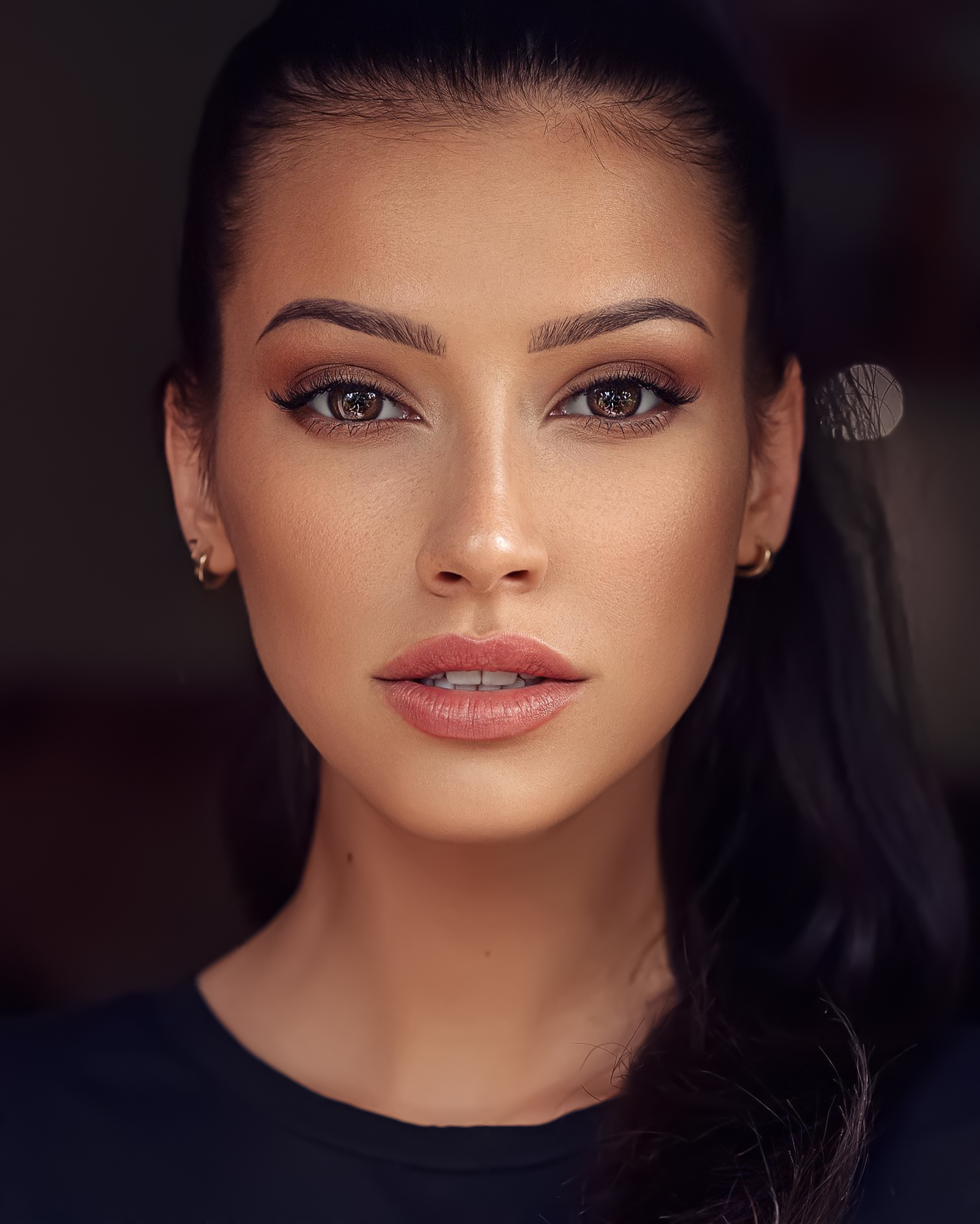 Sagaj Photography Women Julia Rompalska Dark Hair Long Hair Makeup Eyeliner Eyeshadow Brown Eyes Lip 1440x1799
