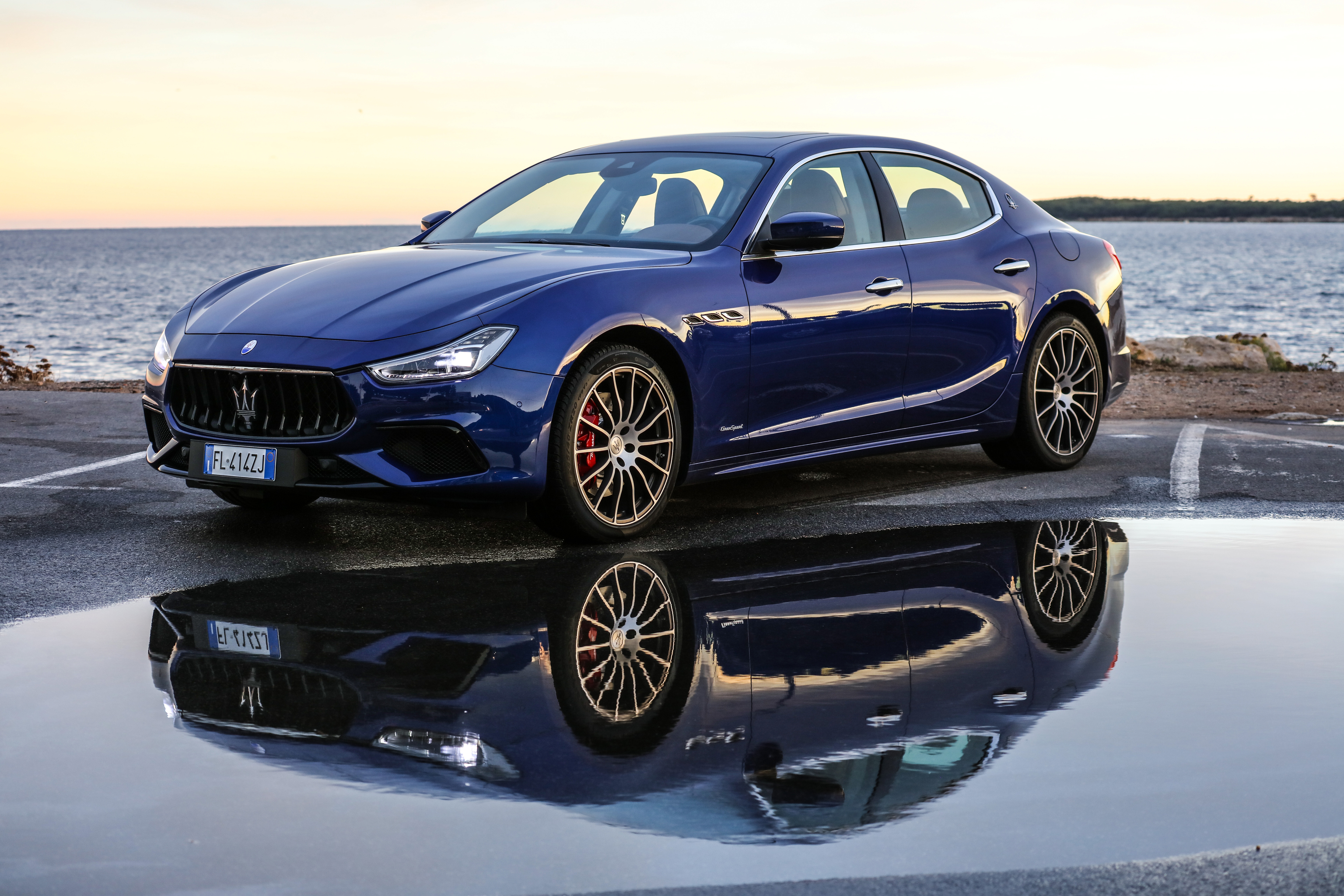 Blue Car Car Luxury Car Maserati Maserati Ghibli Reflection Vehicle 4096x2731